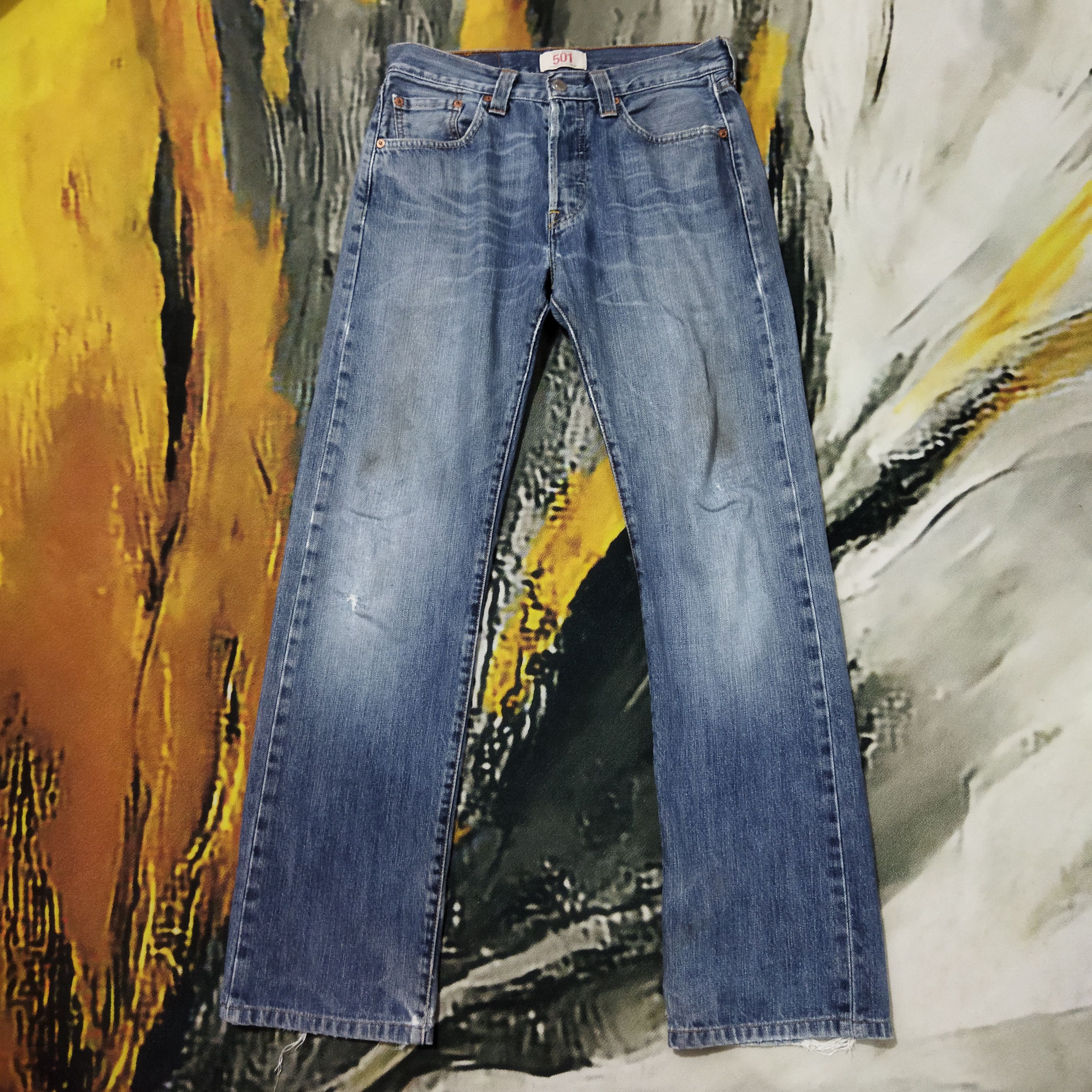 Japanese Brand × Levi's × Vintage VINTAGE LEVIS 501 DISTRESSED FADED BLUE JEANS PANTS Size US 28 / EU 44 - 1 Thumbnail