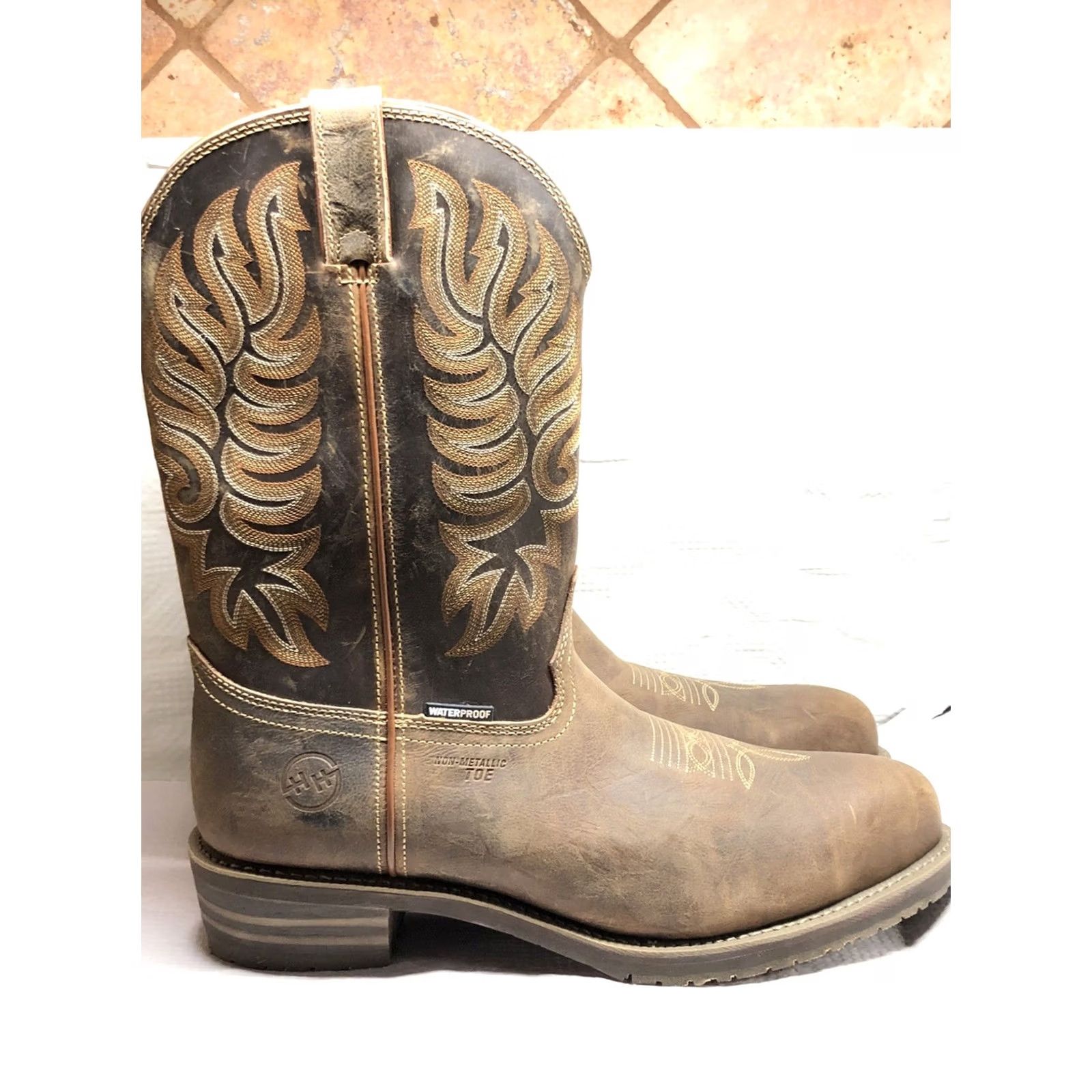 Doublet Double H Garza Mens Work Boots Size 13D Brown Western Waterproof Composite Toe Boot Mens Shoes Work Boots Size US 13 / EU 46 - 6 Thumbnail