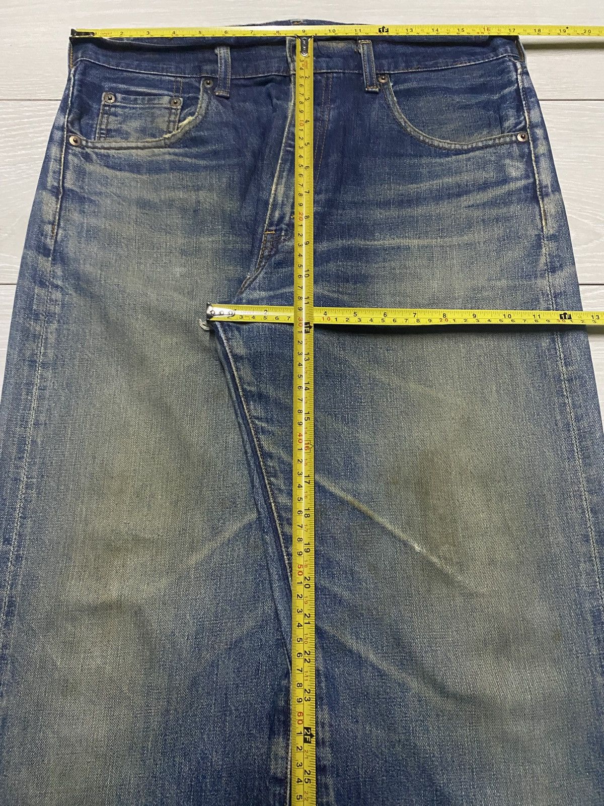Levi's Levis 502 Big E Selvedge Talon Zip Distressed Baggy Jeans Size US 34 / EU 50 - 16 Thumbnail