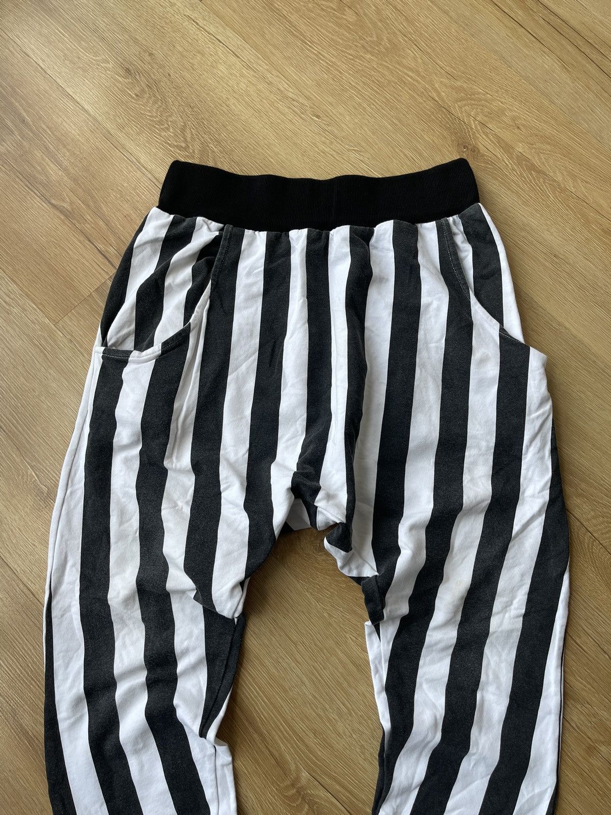 Japanese Brand VTG Striped Baggy Harem Pants Grunge Punk Issey Miyake Style Size US 29 - 5 Thumbnail
