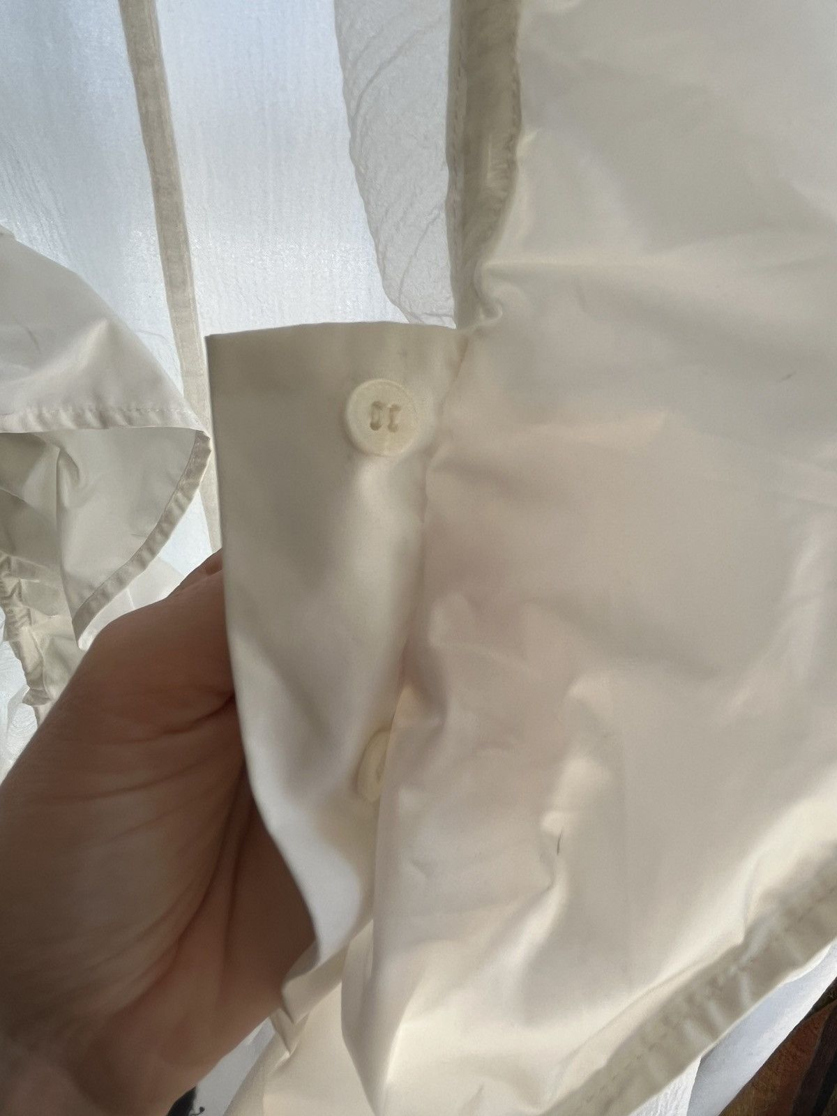 Vintage Vintage Sheer Sculptural Ruffle Shirt Avant Garde White Size M / US 6-8 / IT 42-44 - 4 Thumbnail