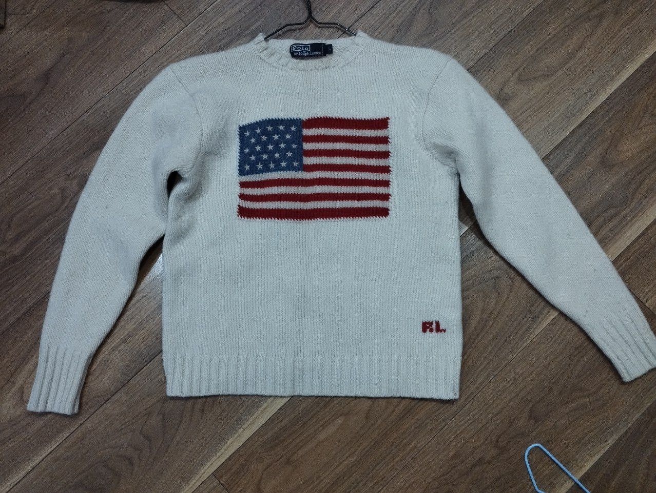 Vintage Ralph Lauren white American flag top 🤍
