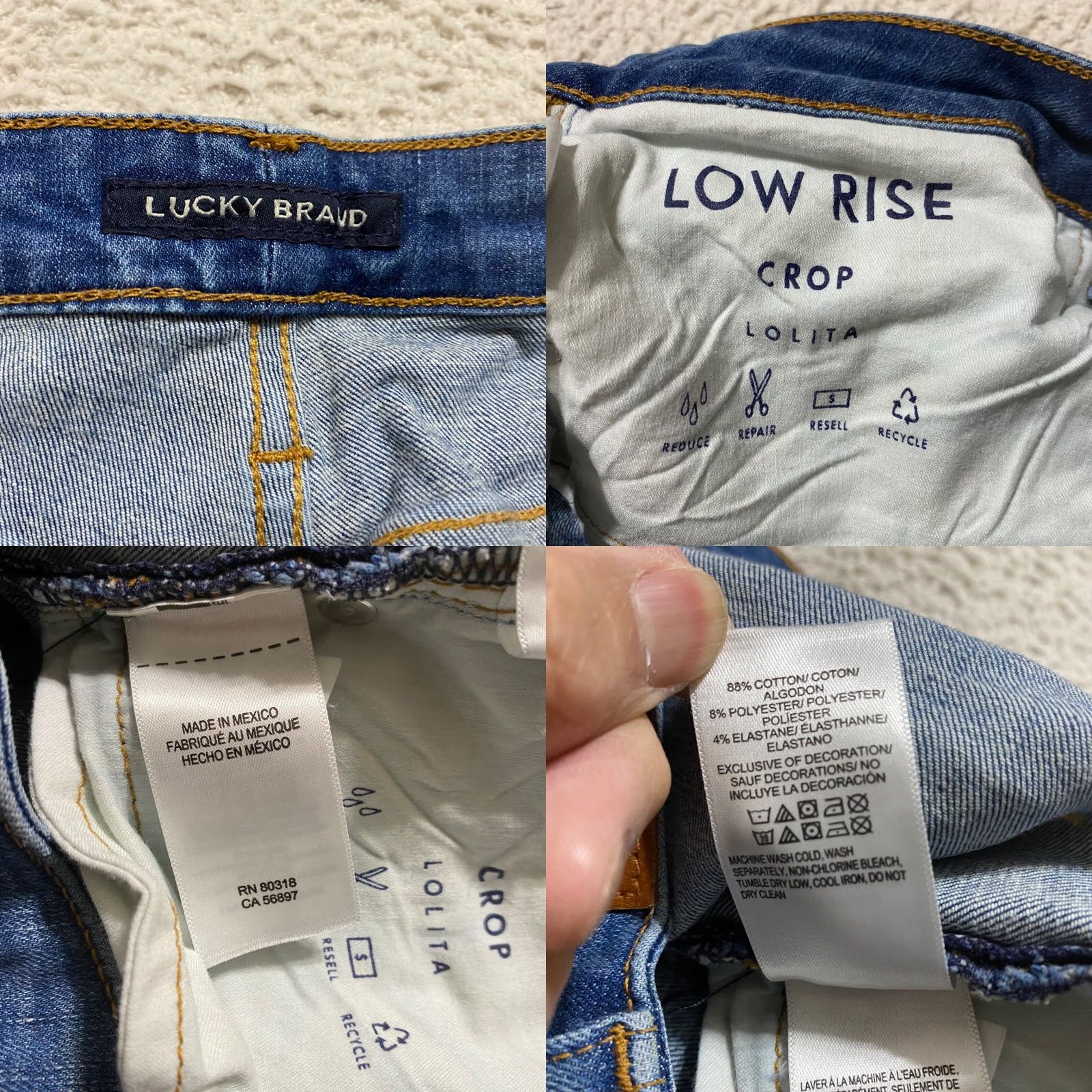 Lucky Brand Lucky Brand Jeans Womens 26x25 Low Rise Lolita Skinny Crop Dark Blue Denim 5-Pocket Regular Womens Boys Girls Mens Size 26" / US 2 / IT 38 - 8 Thumbnail