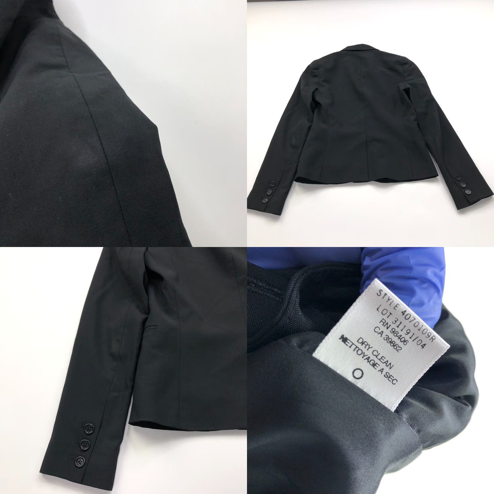 Theory Theory Womens Wool Blend 3 Button Blazer Lined Jacket Black Size 0 Size XS / US 0-2 / IT 36-38 - 9 Thumbnail