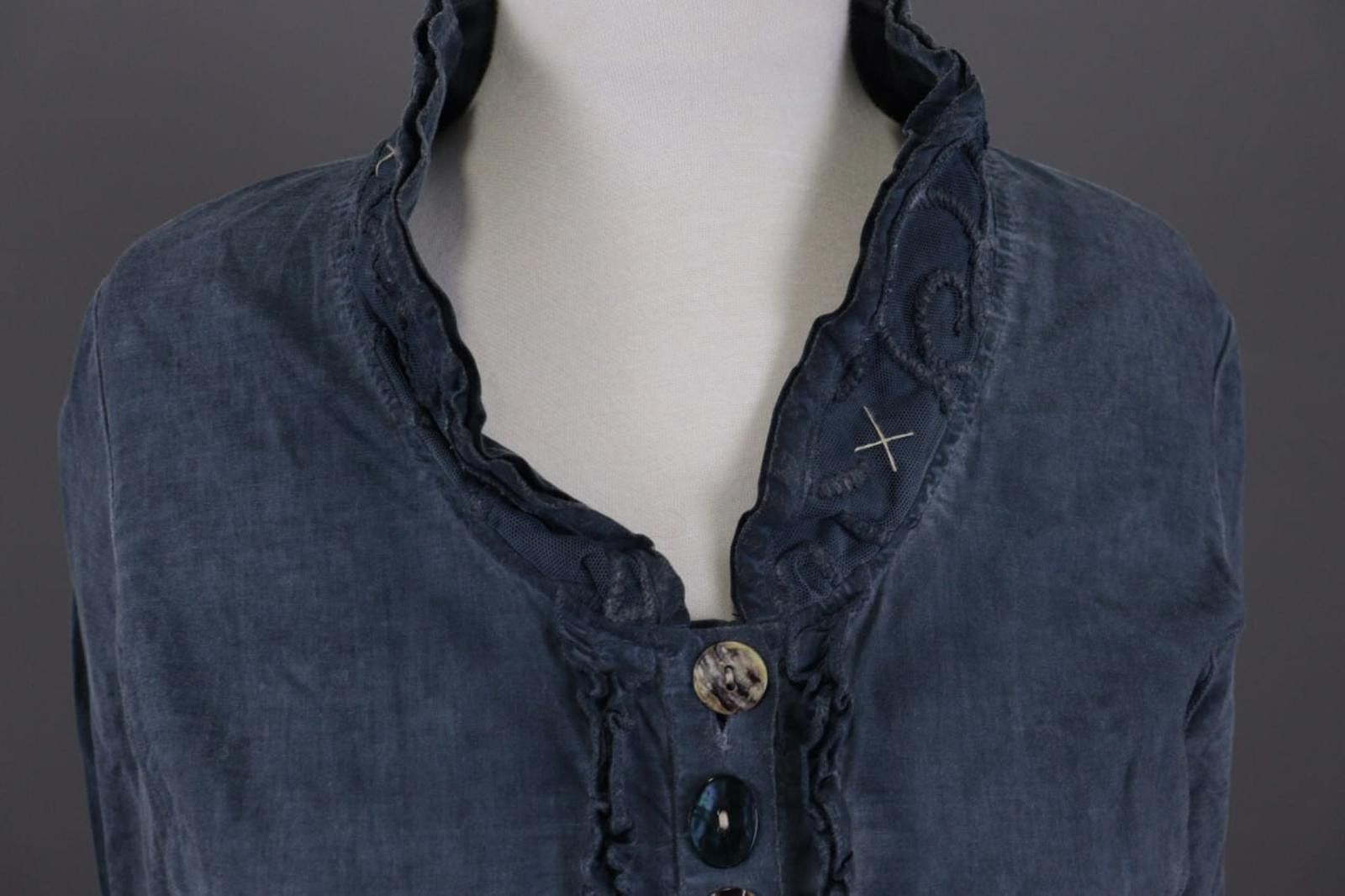 Bottega Veneta Bottegi Blue Designed Lagenlook Blouse Jacket Size S Size S / US 4 / IT 40 - 2 Thumbnail