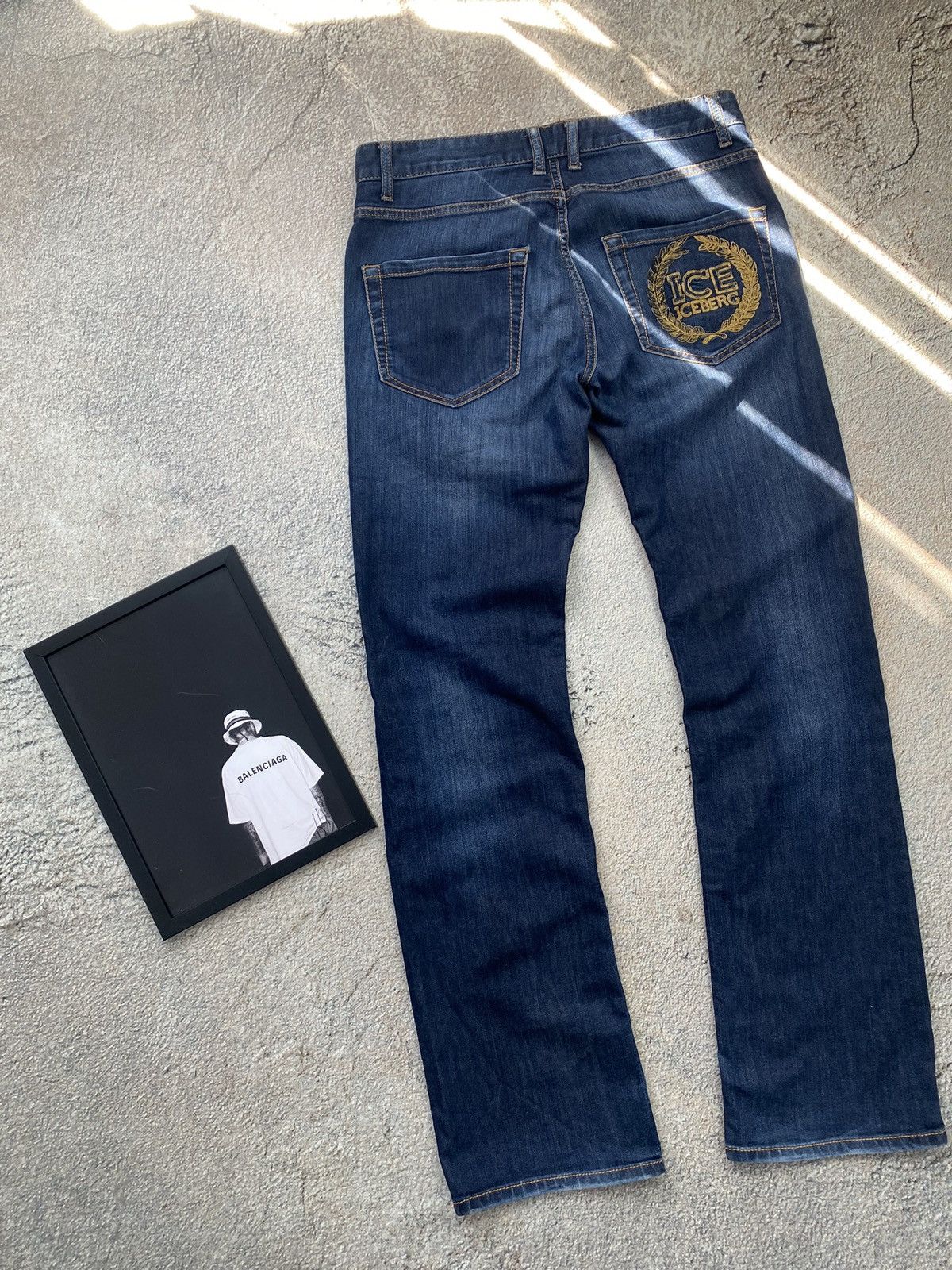 Iceberg × Vintage Vintage denim pants Iceberg back print Size US 31 - 1 Thumbnail