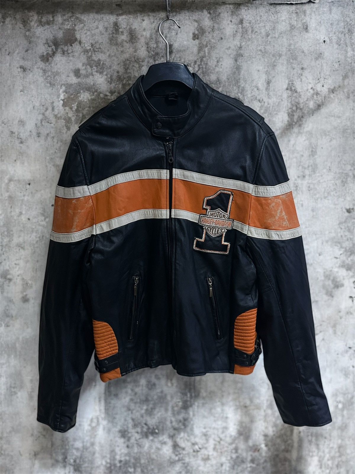 Harley Davidson Harley-Davidson Victory Lane Leather Riding Jacket Size S Size US S / EU 44-46 / 1 - 1 Thumbnail