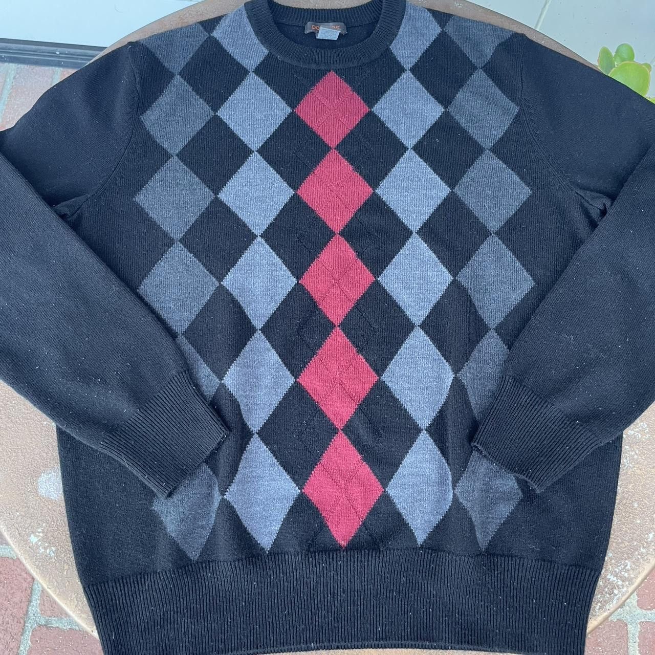 Dockers Men’s Black and red preppy argyle Dockers sweater Sz M Size US M / EU 48-50 / 2 - 5 Thumbnail