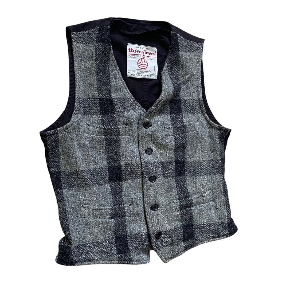 Harris Tweed × Japanese Brand × Vintage 💥HARRIS TWEED MALE & Co STYLE BUTTONS VEST Size US M / EU 48-50 / 2 - 4 Thumbnail