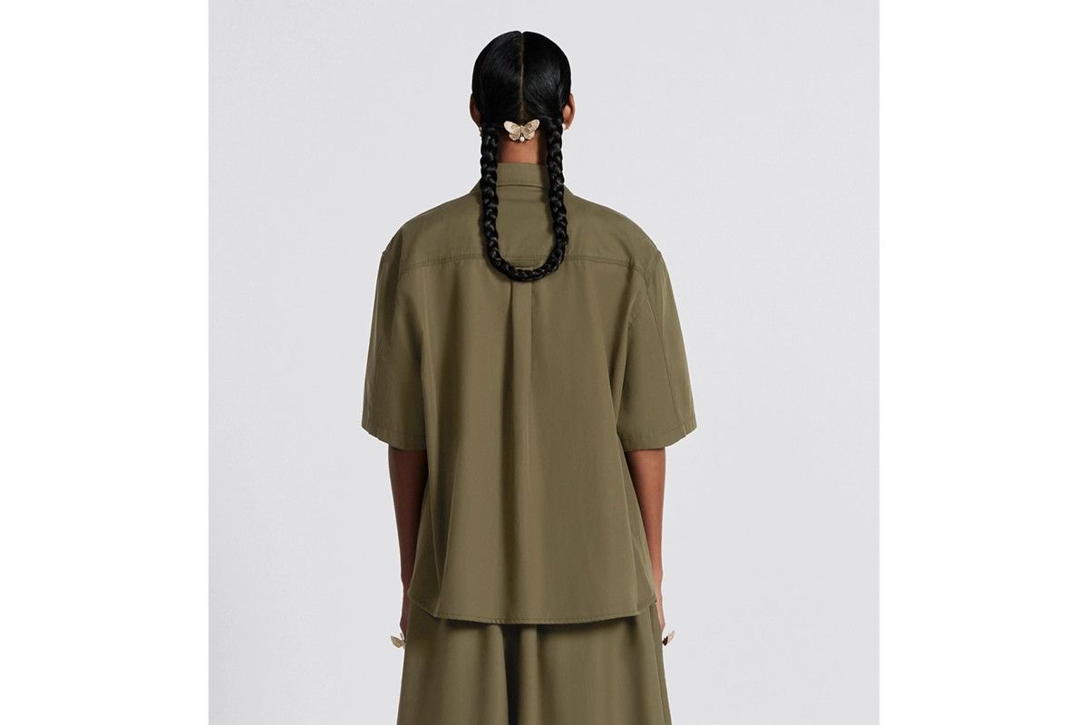 Dior o1bcso1str0225 Short-Sleeved Blouse in Khaki Size S / US 4 / IT 40 - 6 Thumbnail