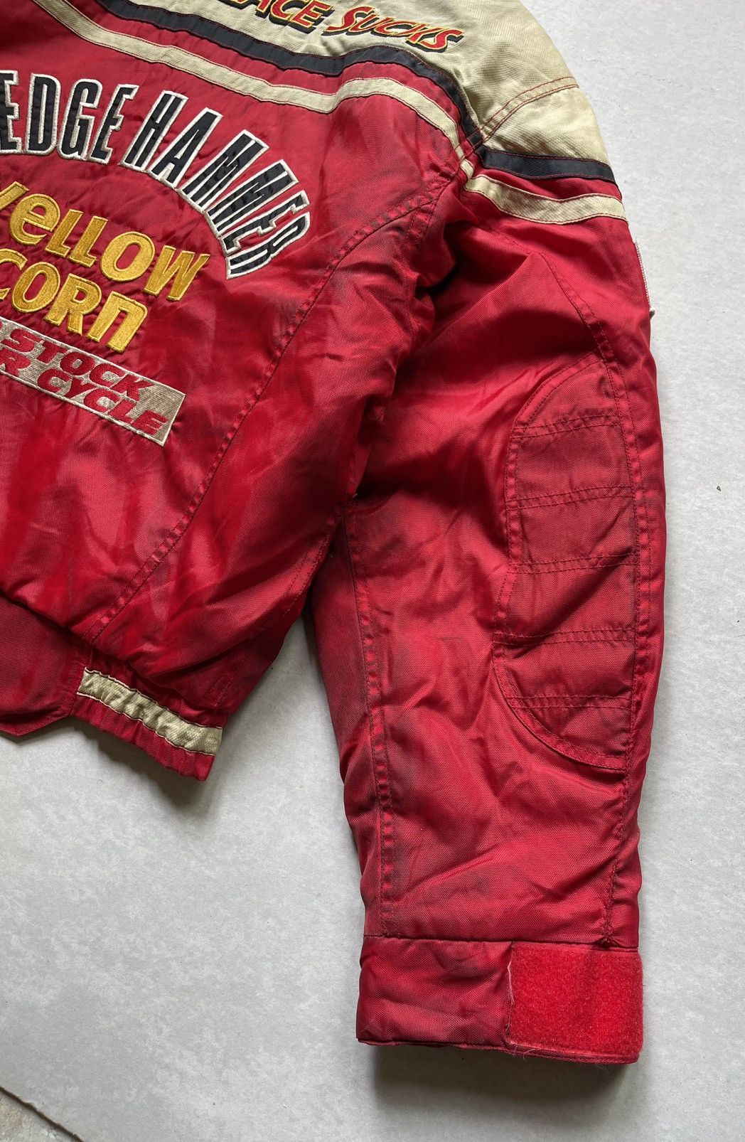 YELLOW CORN 🔥Vtg Yellow Corn Full Patches Nascar Racing Bomber Jacket Size US L / EU 52-54 / 3 - 10 Thumbnail