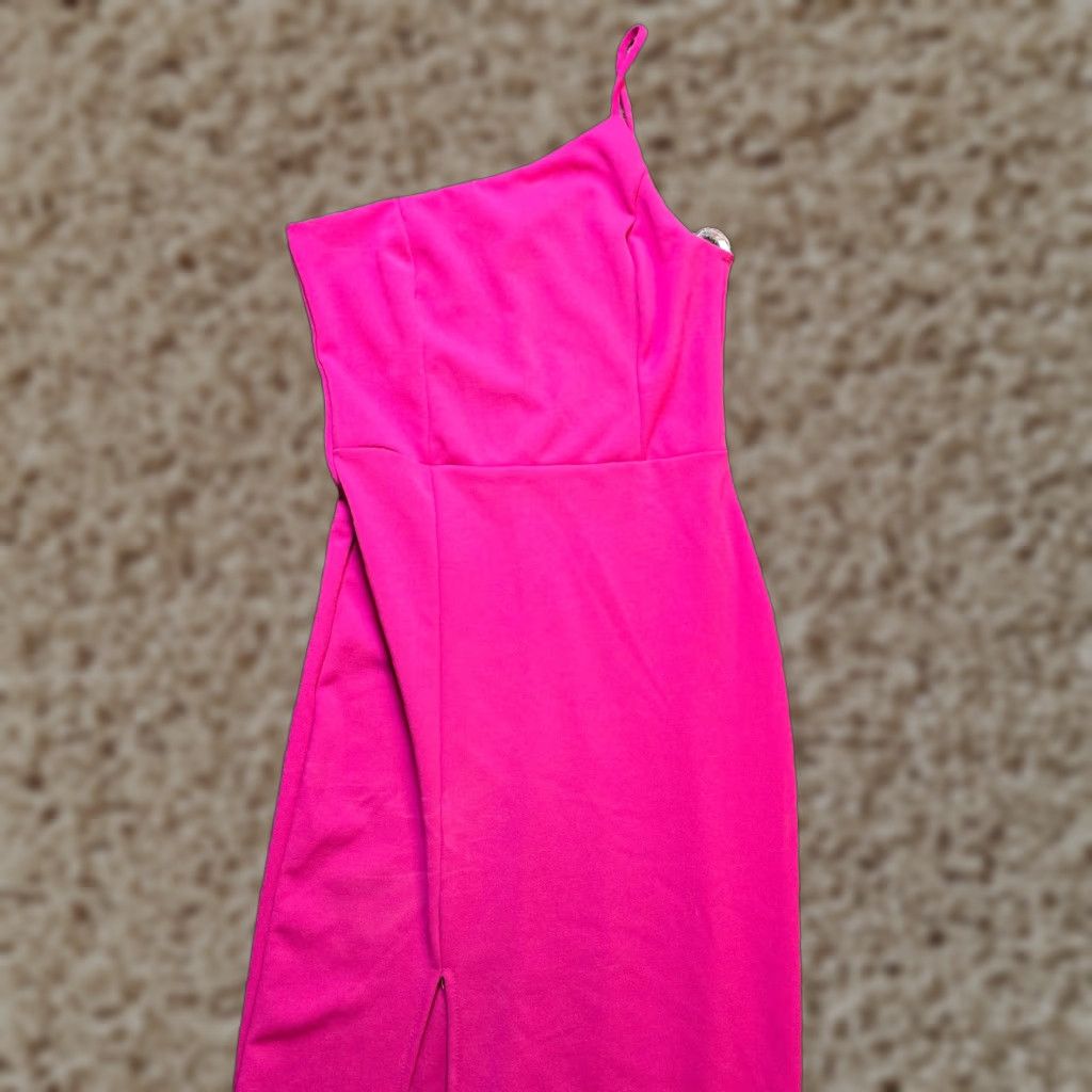 Lulus Lulus Dress Womens Size Small Pink Fitted Maxi Sleeveless Slit Cocktail Party Stretch Knit Polyester Spandex Size S / US 4 / IT 40 - 1 Thumbnail