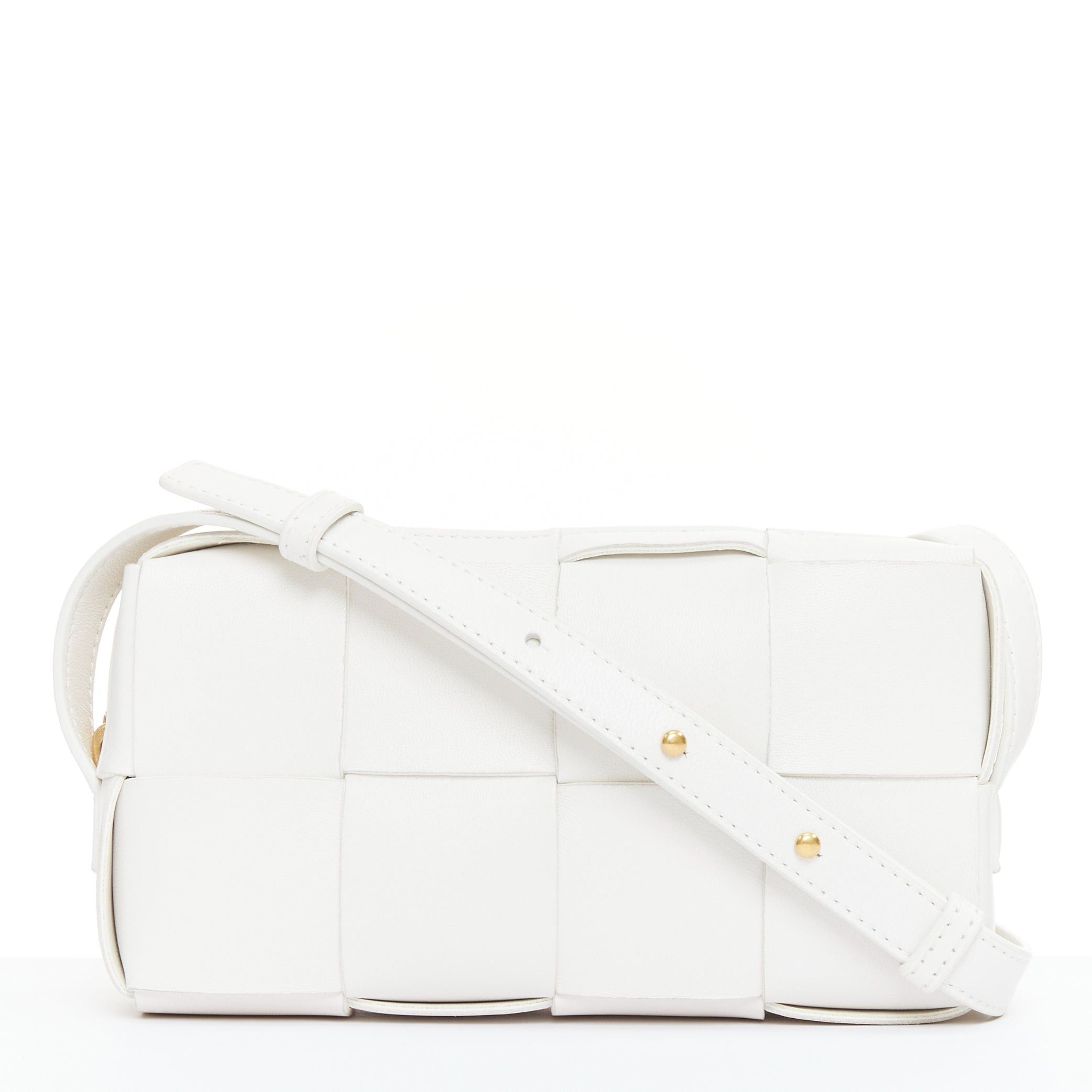 Bottega Veneta BOTTEGA VENETA Mini Cassette white lambskin Maxi Intrecciato crossbody bag Size ONE SIZE - 1 Thumbnail