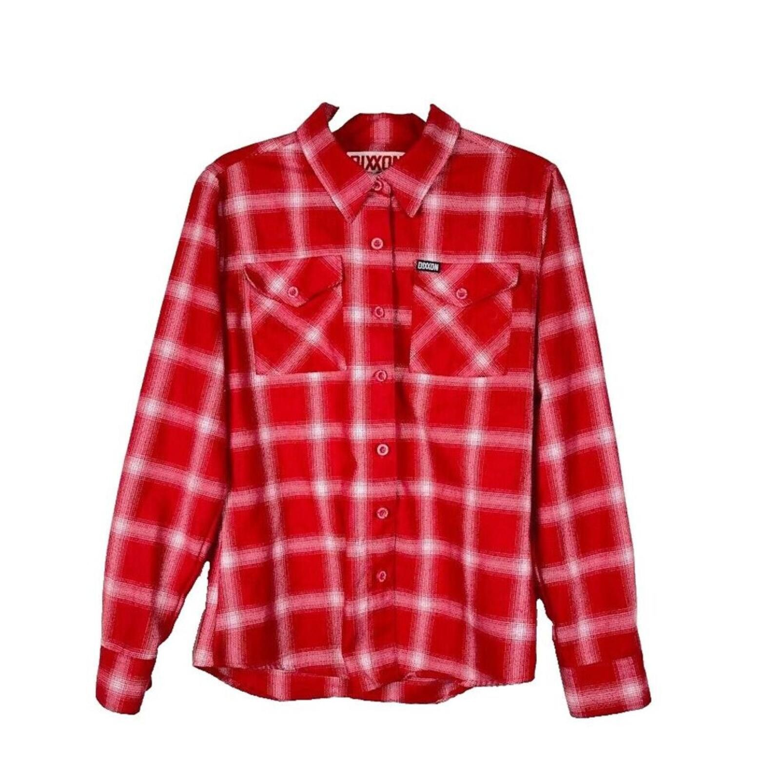 Dixxon DIXXON Red and White Plaid Button-Down Shirt Size M / US 6-8 / IT 42-44 - 1 Thumbnail