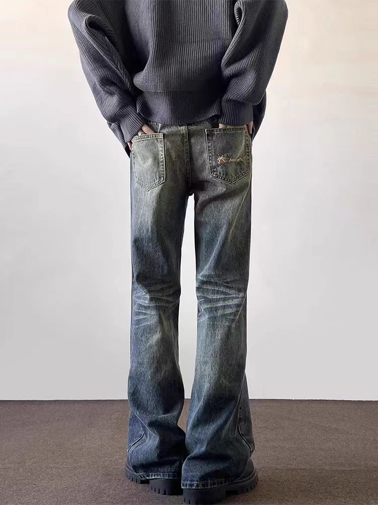 Japanese Brand × Jean Washed and distressed rippled baggy jeans Size US 33 - 3 Thumbnail