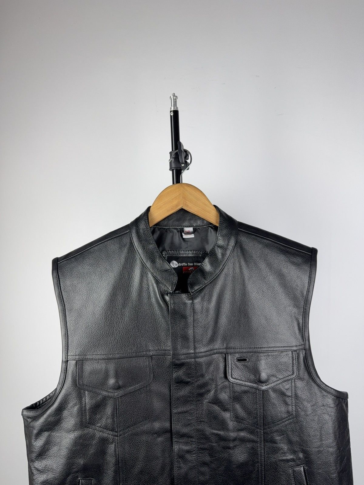 Leather Vintage 90s Genuine Leather MOTO Vest Rock Punk Rick Chrome Size US XL / EU 56 / 4 - 2 Thumbnail