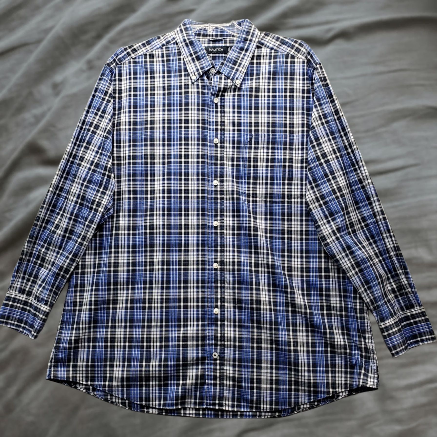 Nautica Nautica Mens 2XL Casual Shirt Multi Plaid Cotton Button-Down Collared Regular Fit Size US XXL / EU 58 / 5 - 1 Thumbnail