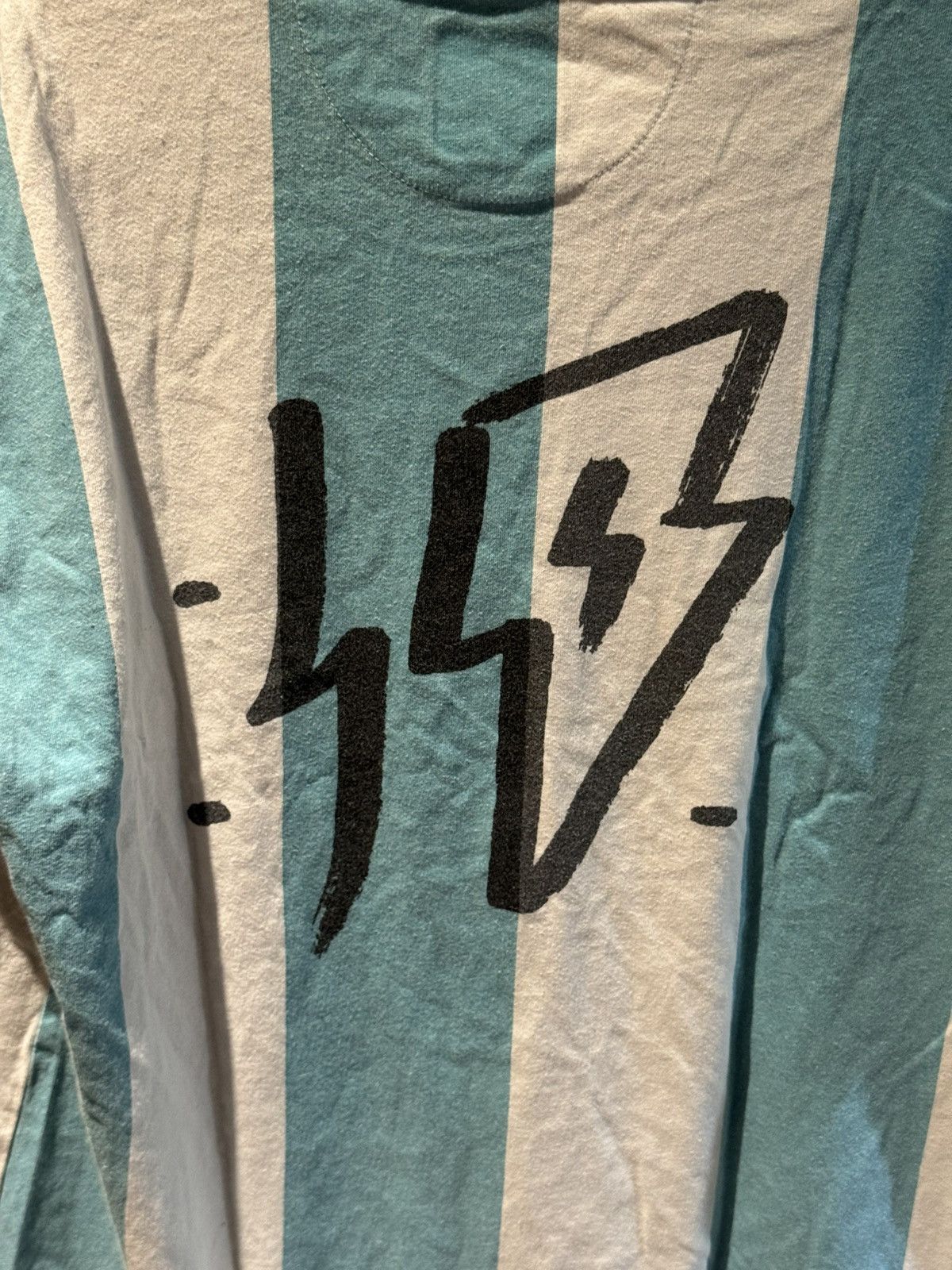 10 Deep White / Teal Blue Argentina 10 Deep Lightning Jersey TShirt Size US M / EU 48-50 / 2 - 4 Thumbnail