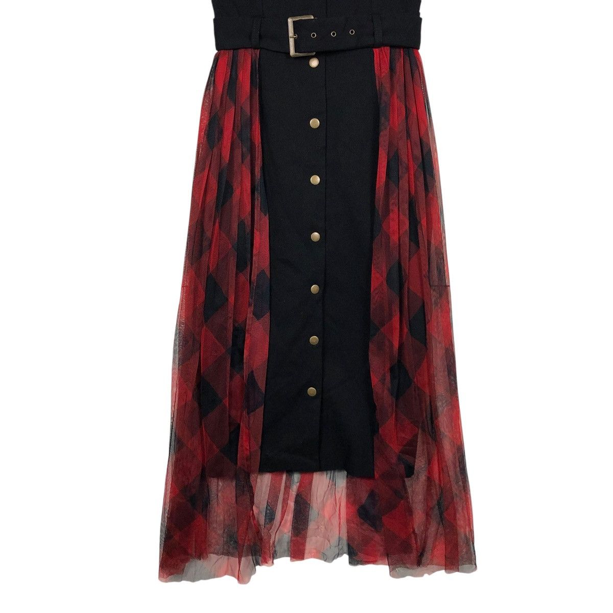 Hysteric Glamour 🔥PUNK DESIGN OVERALL MAXI SKIRT REDYAZEL TARTAN CHECK Size M / US 6-8 / IT 42-44 - 7 Thumbnail