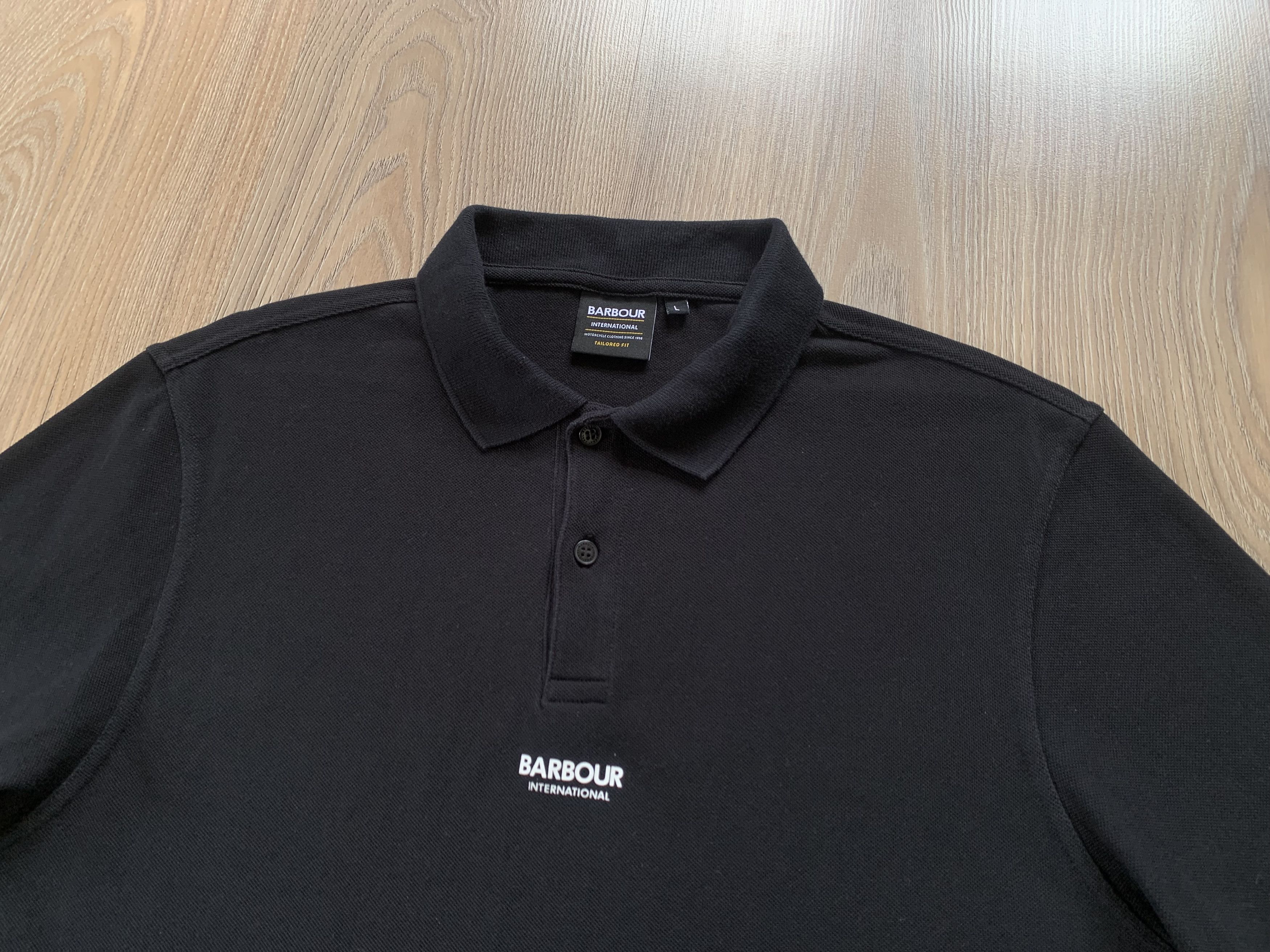 Barbour Mens Barbour International Formula Polo Cotton Black Size US L / EU 52-54 / 3 - 4 Thumbnail