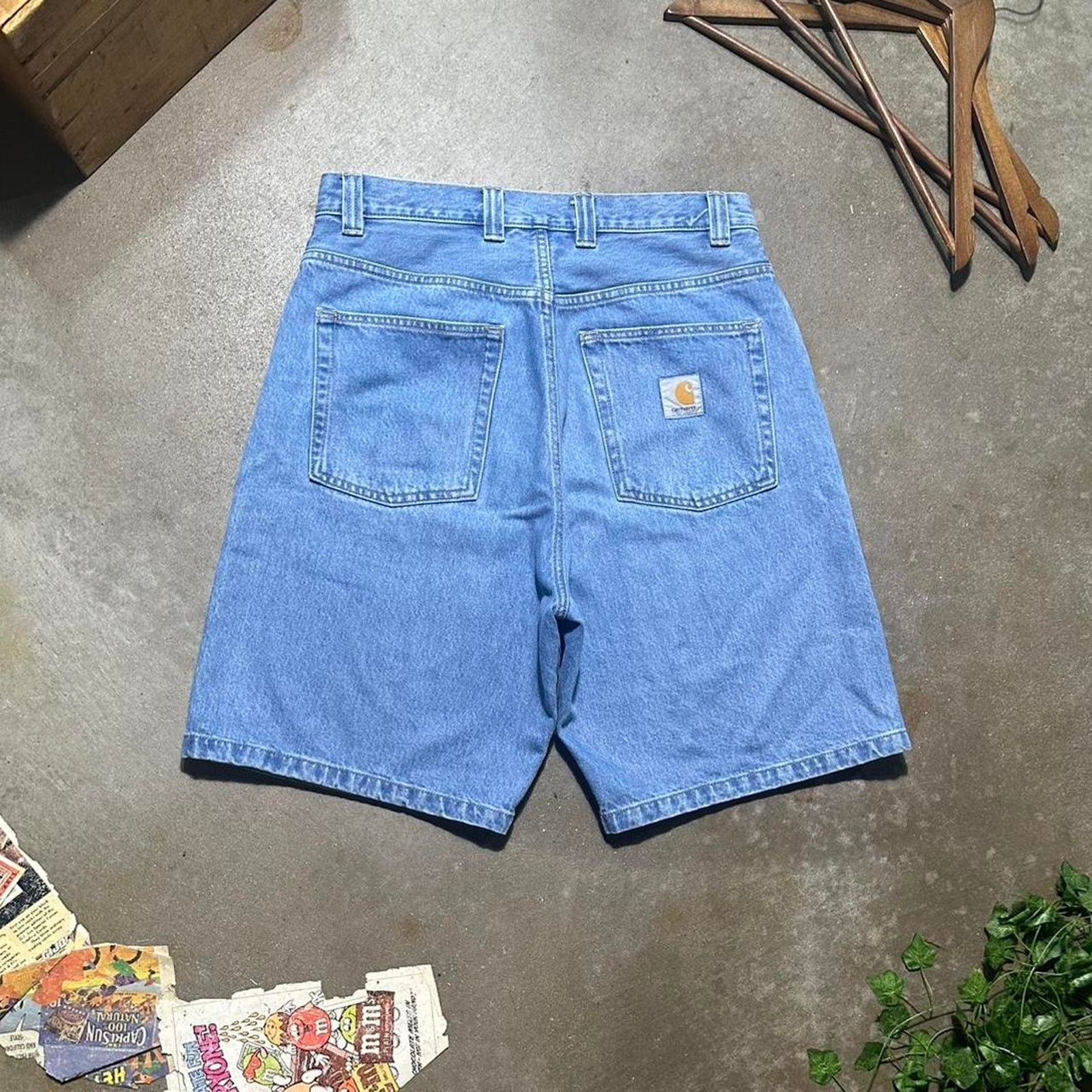 Carhartt Wip Carhartt WIP Blue Stone Bleached Brandon Shorts Mens Small Size US 33 - 1 Thumbnail