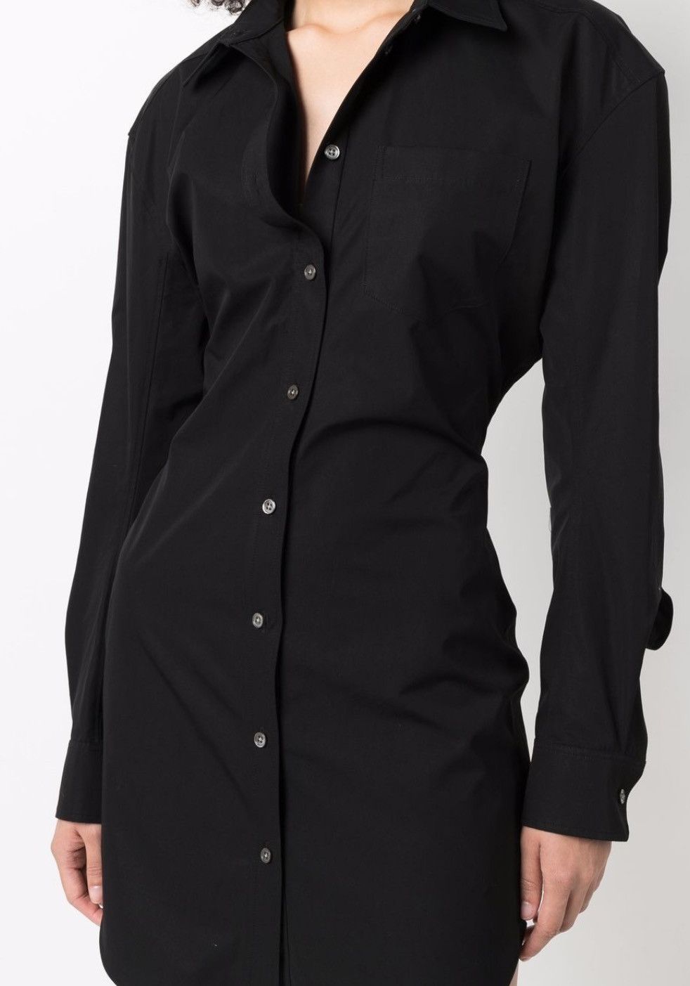 Alexander Wang Alexander Wang Long-Sleeve Cotton Shirtdress in Black Size M / US 6-8 / IT 42-44 - 1 Thumbnail