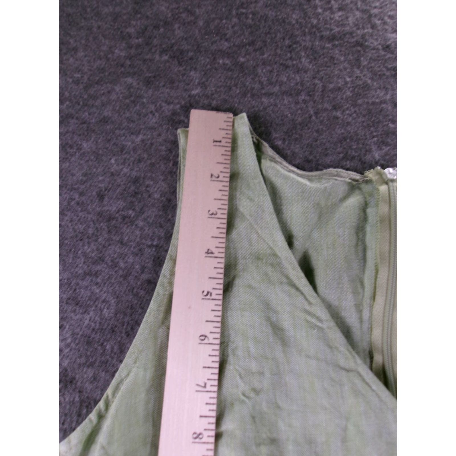 Vintage Margaret OLeary Dress Women Small Green Linen Fringe Lagenlook Boho Resort Day Size S / US 4 / IT 40 - 6 Thumbnail