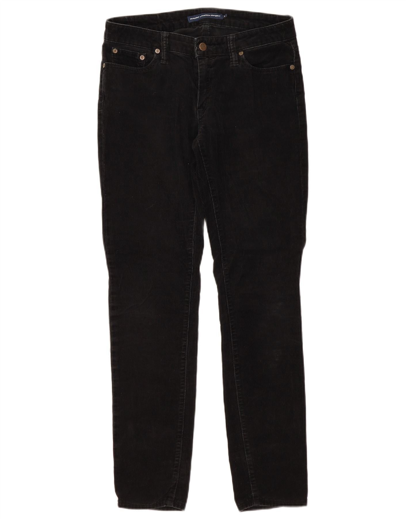 Ralph Lauren Womens Slim Corduroy Trousers US 8 Medium W32 L31 Black Cott Size 27" / US 4 / IT 40 - 1 Thumbnail