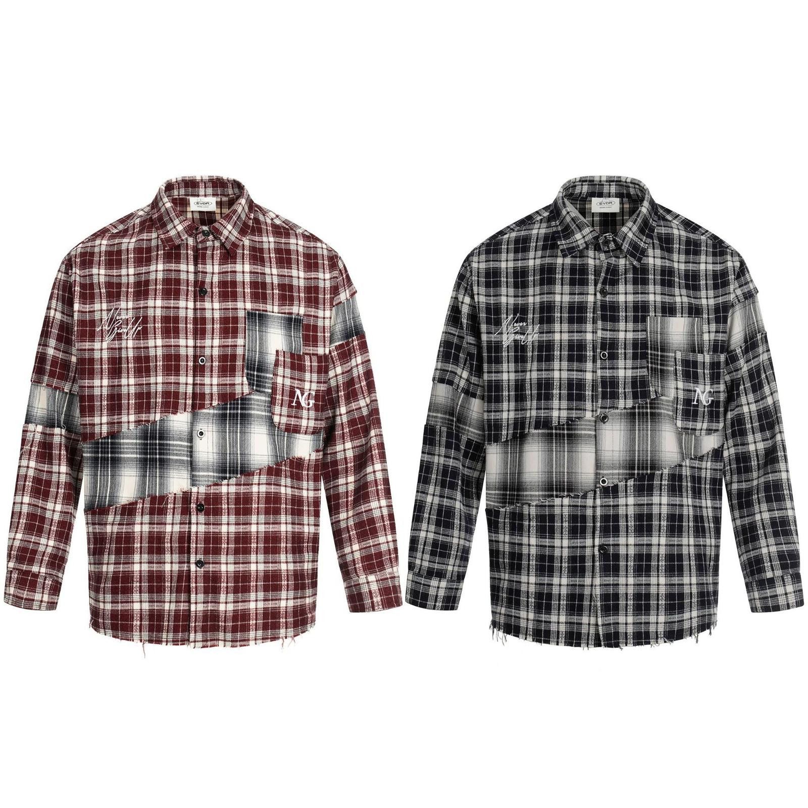 Vintage Irregular Contrast Plaid Long-Sleeve Shirt Size US M / EU 48-50 / 2 - 5 Thumbnail