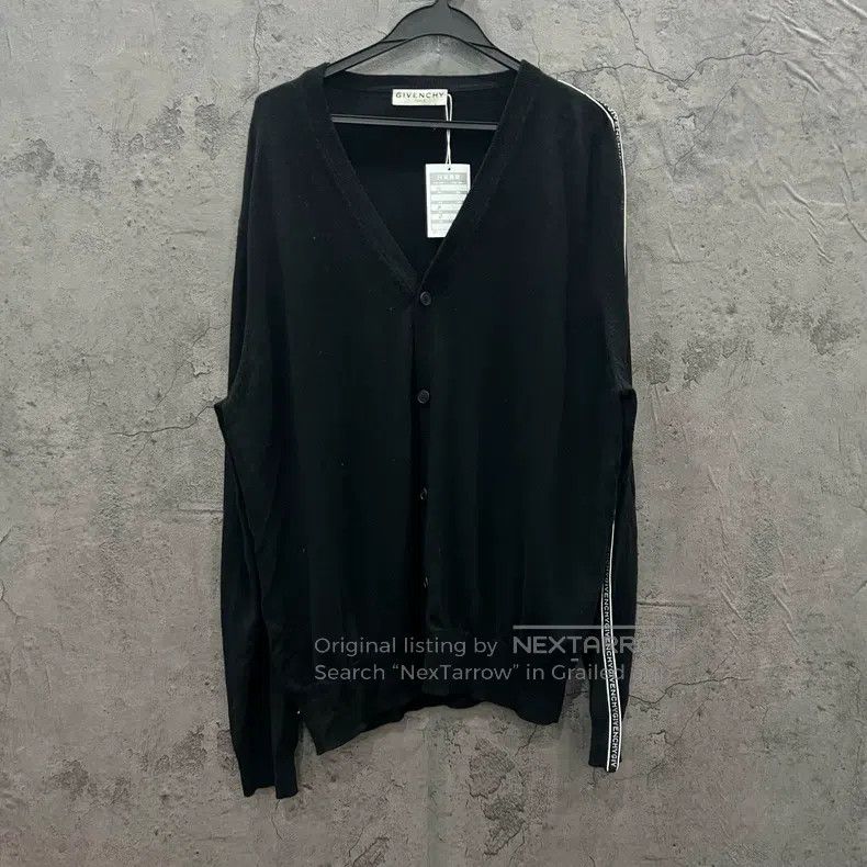 Givenchy Givenchy Black and White Striped Merino Wool Knit Cardigan Size US XL / EU 56 / 4 - 1 Thumbnail