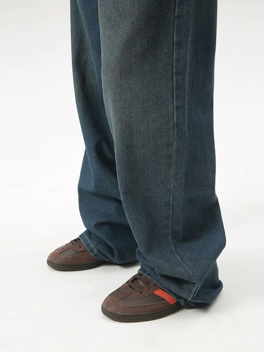 Japanese Brand Retro loose straight leg wide leg jeans Size US 32 / EU 48 - 2 Thumbnail
