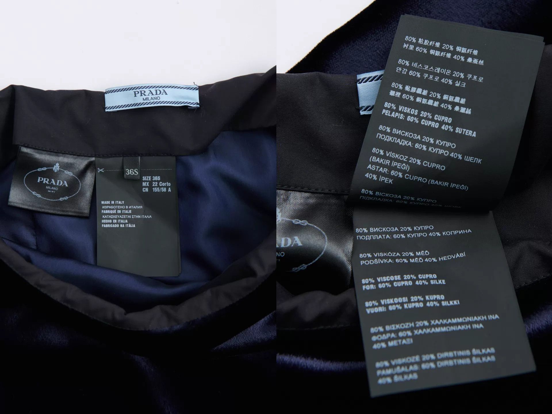 Prada PRADA Women's Velvet Sheen Pleated Skirt Deep Navy Size 25" / US 0 / IT 36 - 9 Thumbnail