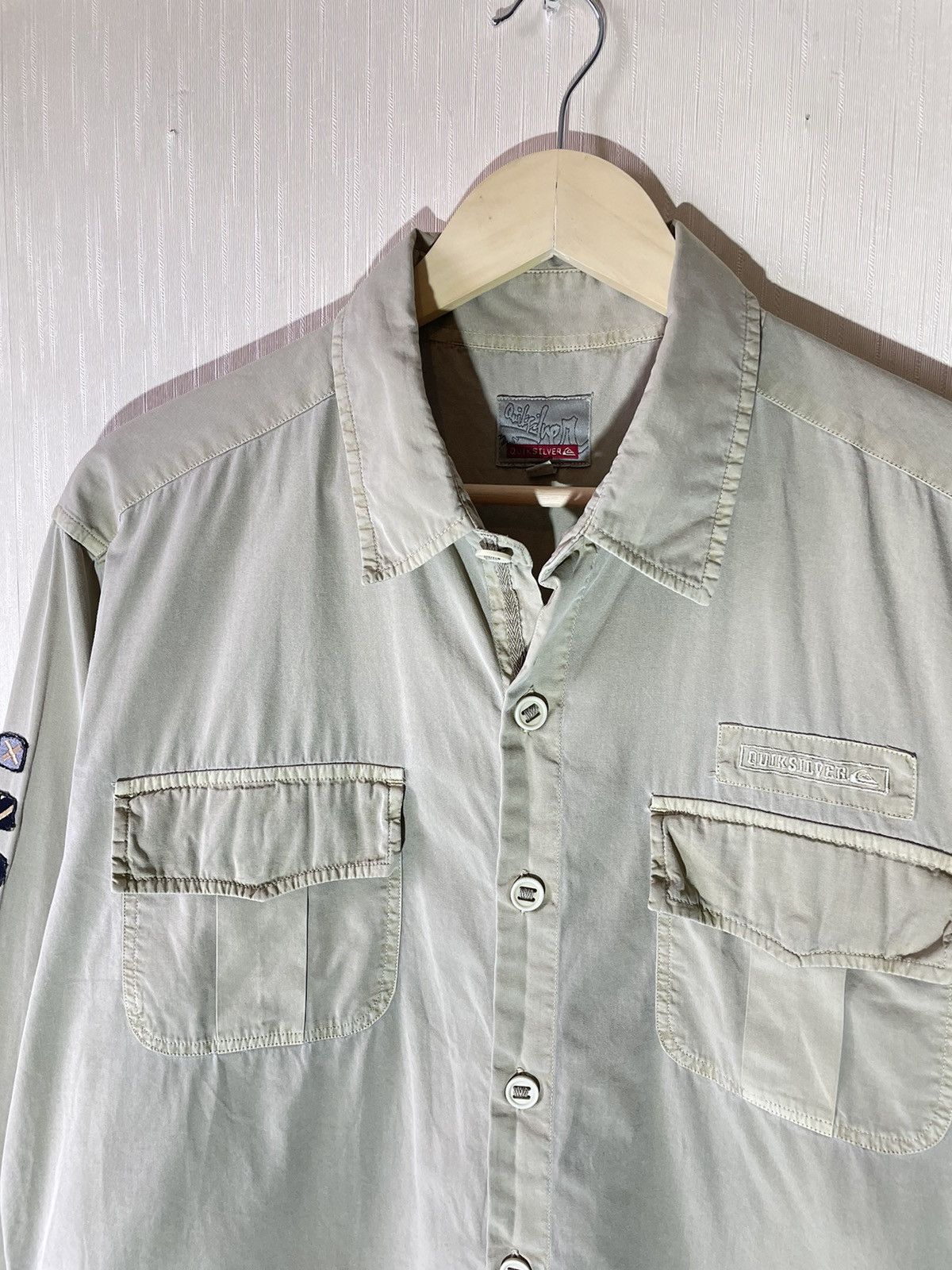 Quiksilver × Vintage Quiksilver military surf style shirt 90s Size US L / EU 52-54 / 3 - 3 Thumbnail