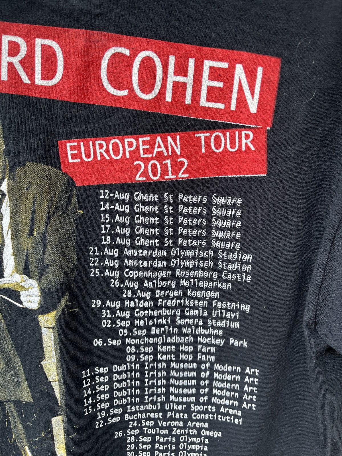 Vintage Leonard Cohen European Tour 2012 Music Tee 90's Size US L / EU 52-54 / 3 - 4 Thumbnail