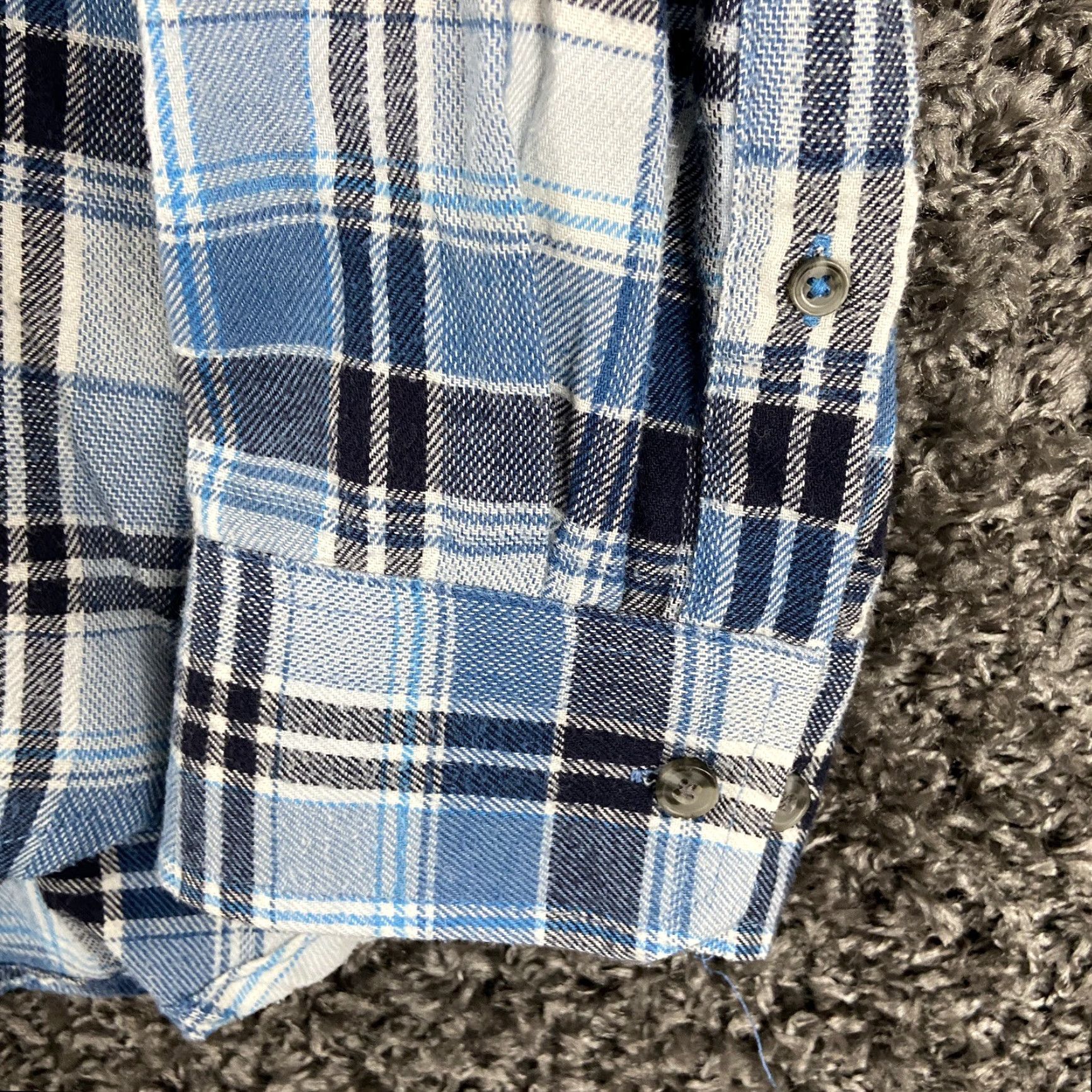 Izod VINTAGE IZOD Shirt Mens Long Sleeve Plaid Flannel 2XL Blue White Button-Up Mens Size US XXL / EU 58 / 5 - 3 Thumbnail