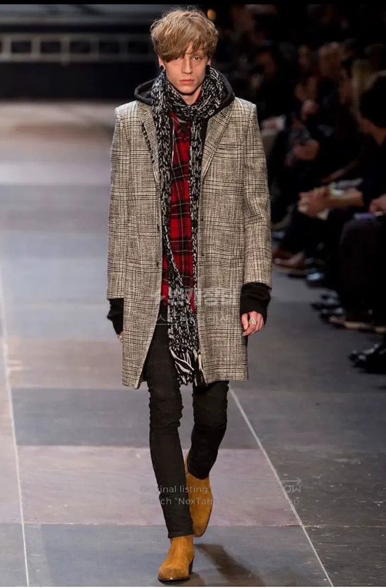 Saint Laurent Paris Saint Laurent Paris Gingham Alpaca Wool Coat Size US M / EU 48-50 / 2 - 1 Thumbnail