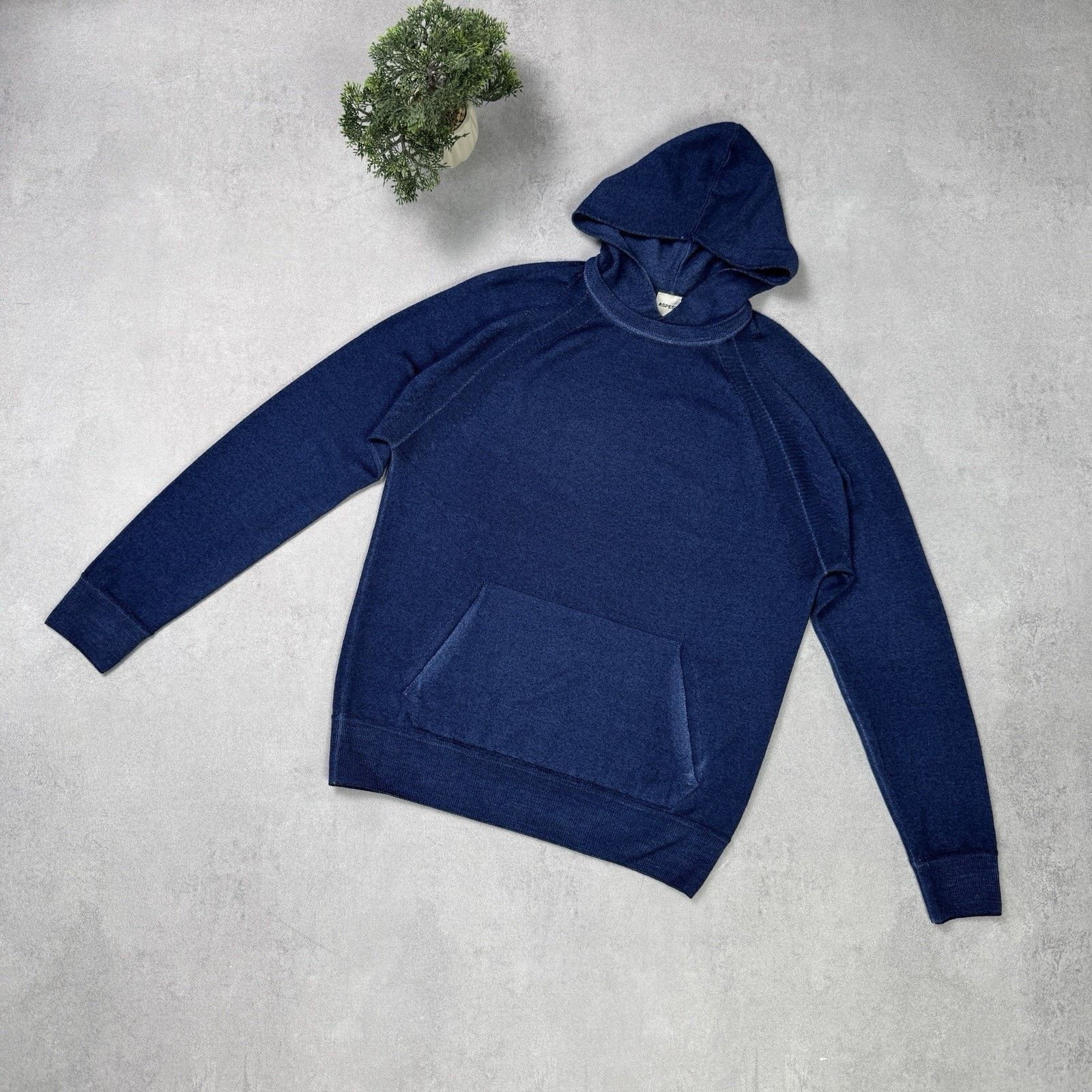 Aspesi Aspesi Men Wool Merino Sweater Hooded Blue Size 48 Size US M / EU 48-50 / 2 - 1 Thumbnail
