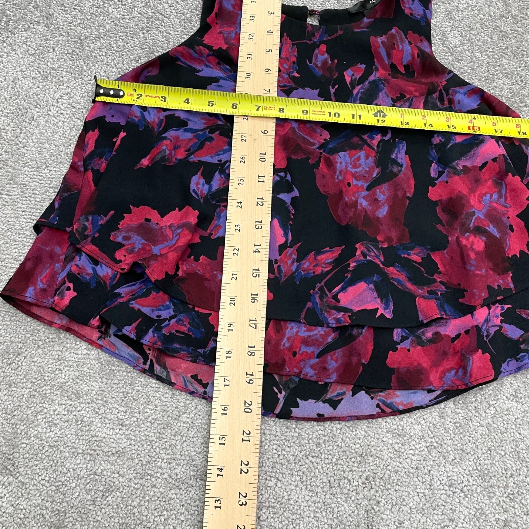 AQUA Aqua By Bloomingdale's Blouse Womens XS Multicolor Floral Sleeveless Layered Top Size XS / US 0-2 / IT 36-38 - 7 Thumbnail