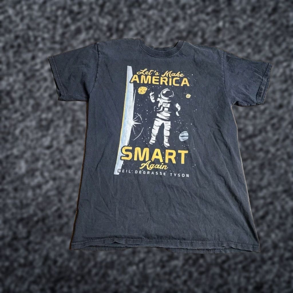 Vintage Neil DeGrasse Tyson Science Cartoon T Shirt Mens M Black Short Sleeve Distressed Astro Boy Graphic Size US M / EU 48-50 / 2 - 1 Thumbnail