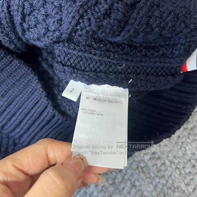 Thom Browne Thom Browne Dark Blue Chunky Knit Sweater Size US M / EU 48-50 / 2 - 4 Thumbnail