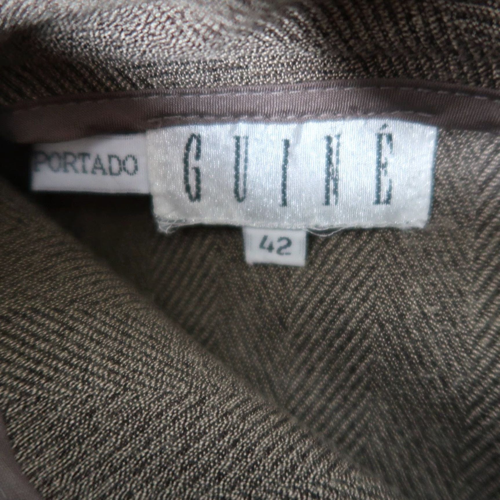 Vintage VINTAGE Portado Guine taupe grey herringbone high rise straight leg pants 29" waist 31" inseam Women M Size 29" - 4 Thumbnail
