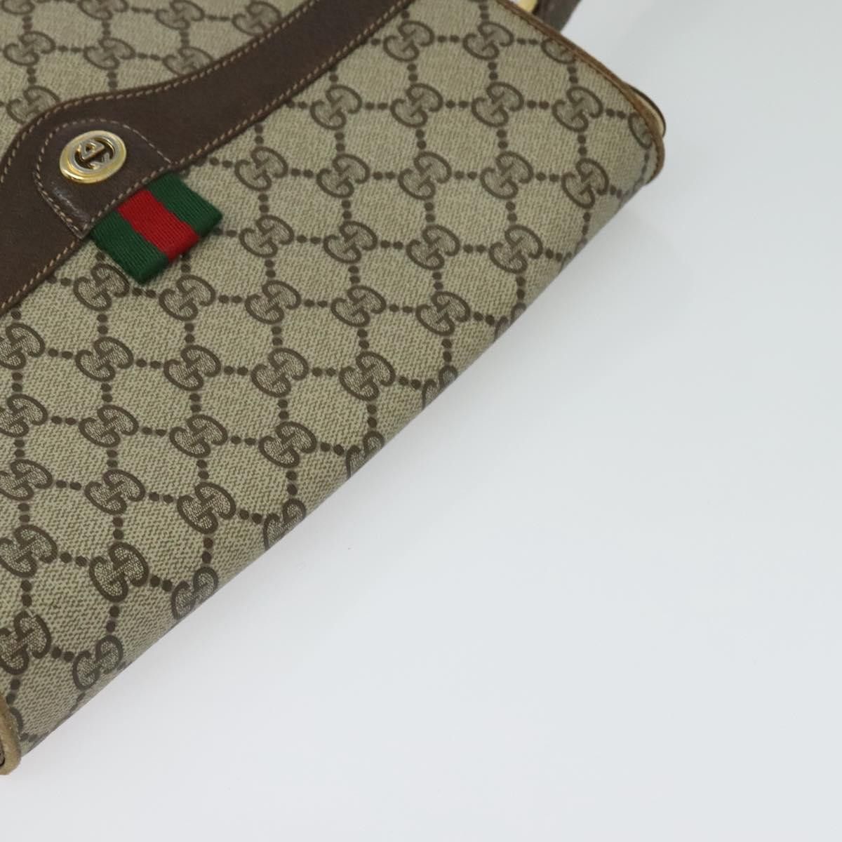 Gucci GUCCI GG Supreme Web Sherry Line Bag Pvc Beige Gold 904 02 Size ONE SIZE - 6 Thumbnail