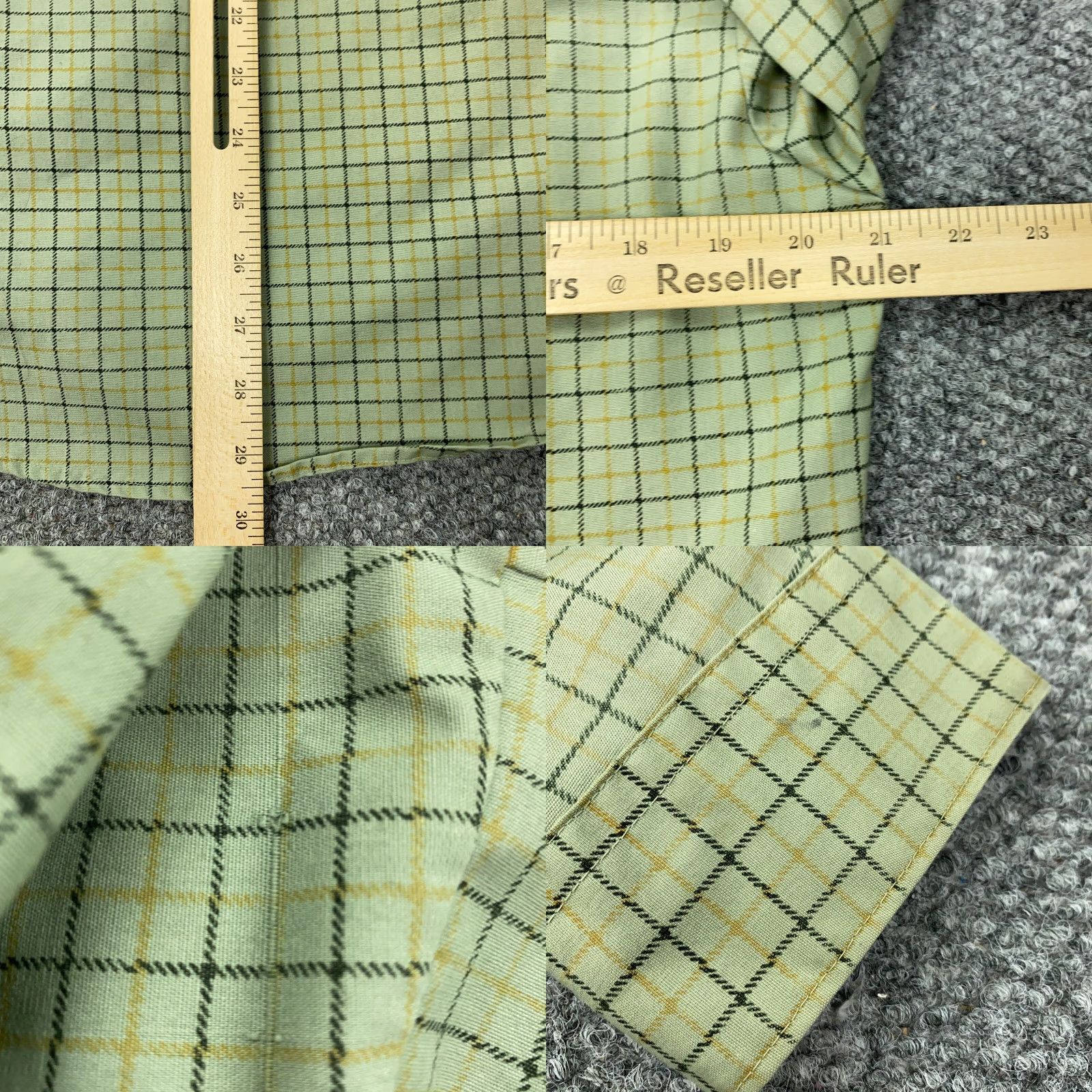 Sears VINTAGE Sears Perma-Prest Shirt Mens 15 Green Plaid Button-Up 70s 80s Full Button Down, Pockets, Regular Fit mens Size US M / EU 48-50 / 2 - 8 Thumbnail