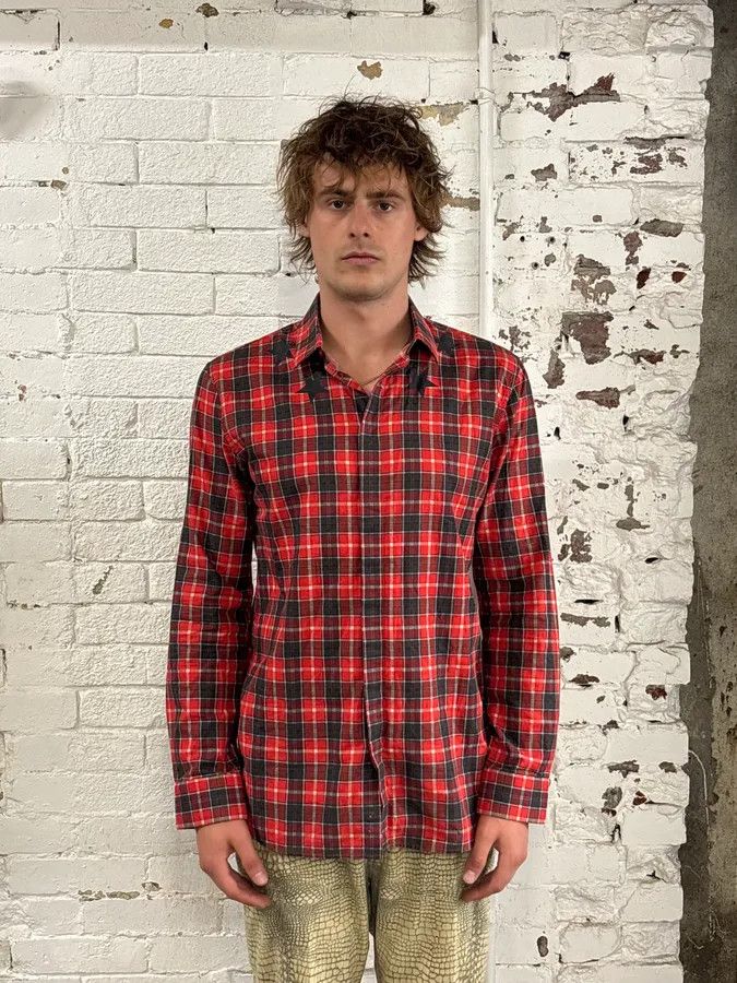 Givenchy SS2015 Givenchy Red Black Plaid Star Shirt by Riccardo Tisci Size US M / EU 48-50 / 2 - 2 Thumbnail