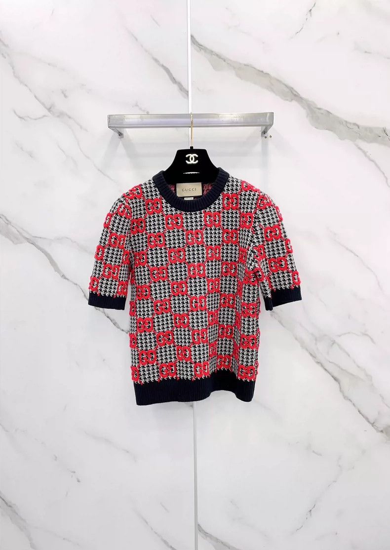 Gucci Gucci GG knot velvet thousand-bird plaid women's wool short Size M / US 6-8 / IT 42-44 - 1 Thumbnail