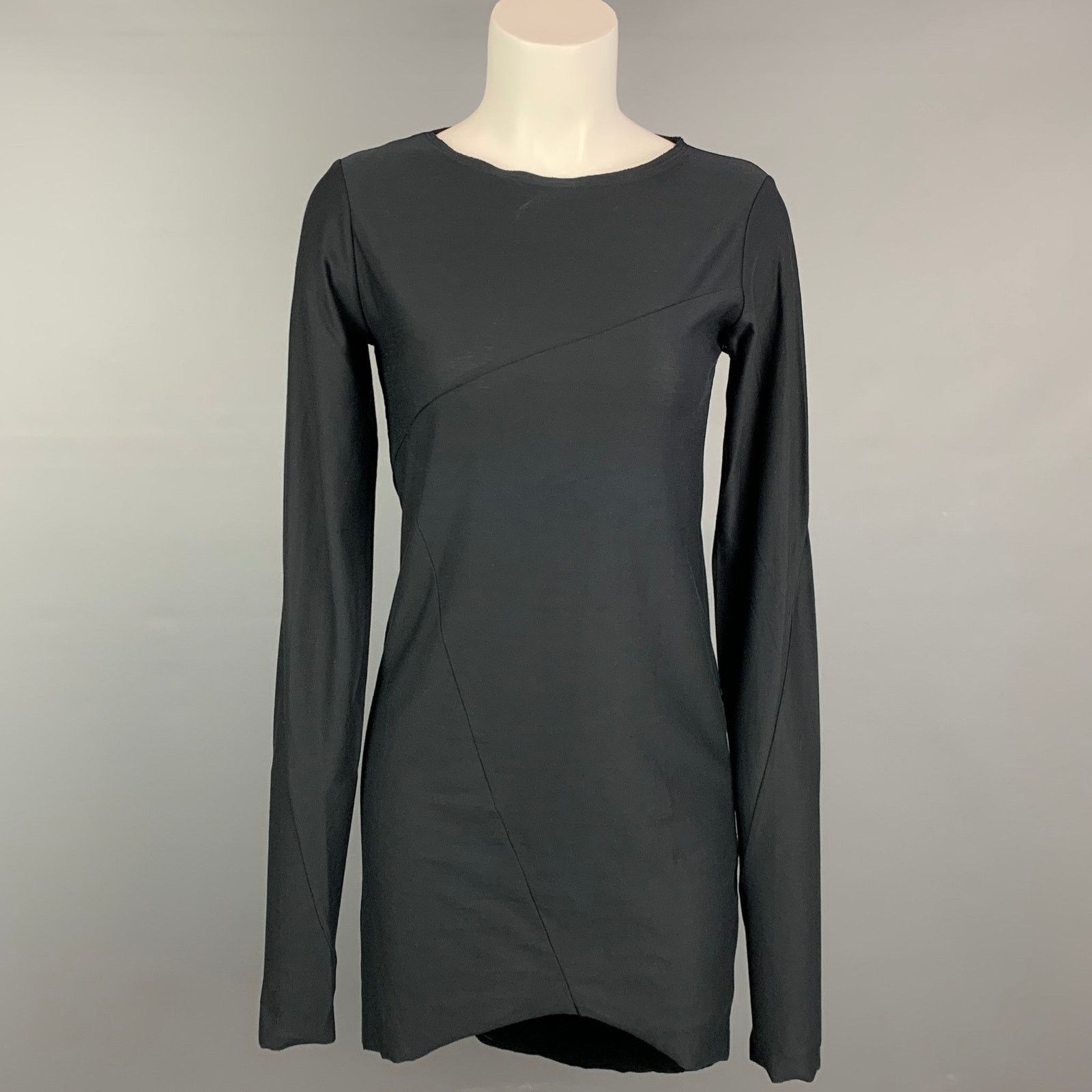 Other Size XS Black Cotton Asymmetrical Long Sleeve Dress Size XS / US 0-2 / IT 36-38 - 1 Thumbnail