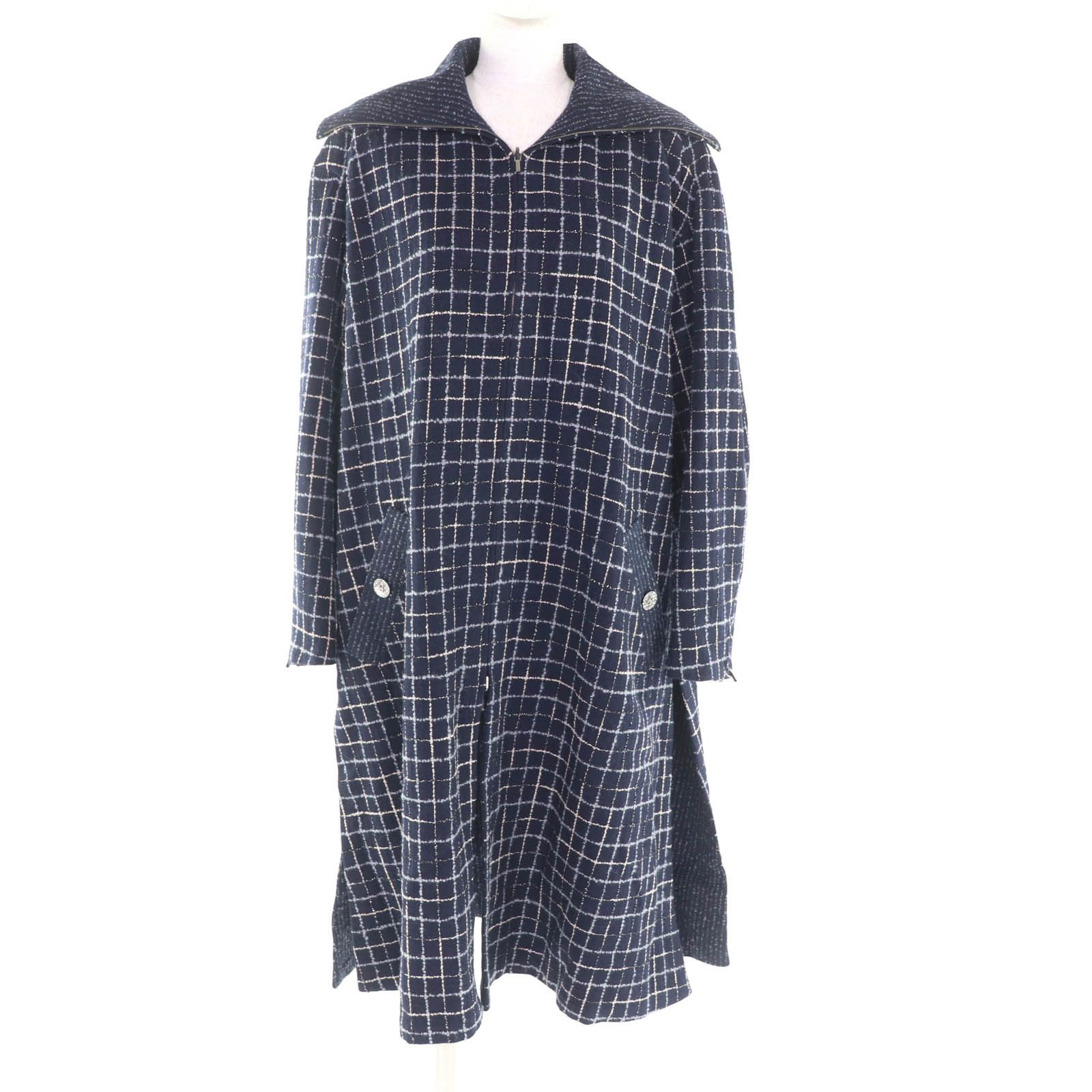 Chanel Chanel CHANEL Runway-style Wool Tweed Coat Textile Outerwear P73110 DUTY FREE for USA Size ONE SIZE - 1 Thumbnail