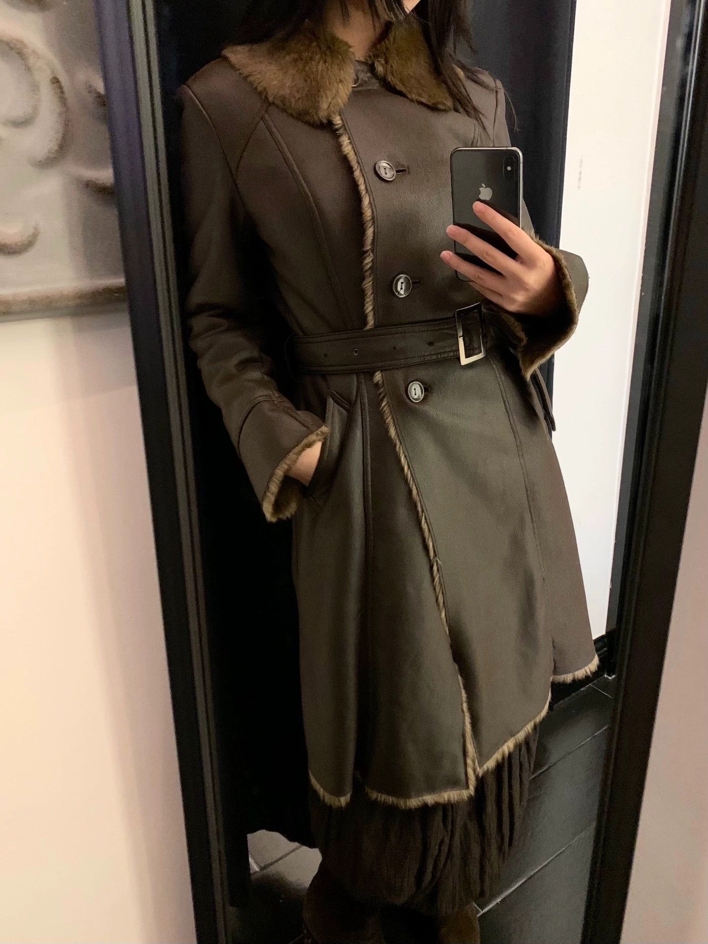 Balmain Balmain Suede Eco-Fur Coat 38 Size XS / US 0-2 / IT 36-38 - 6 Thumbnail