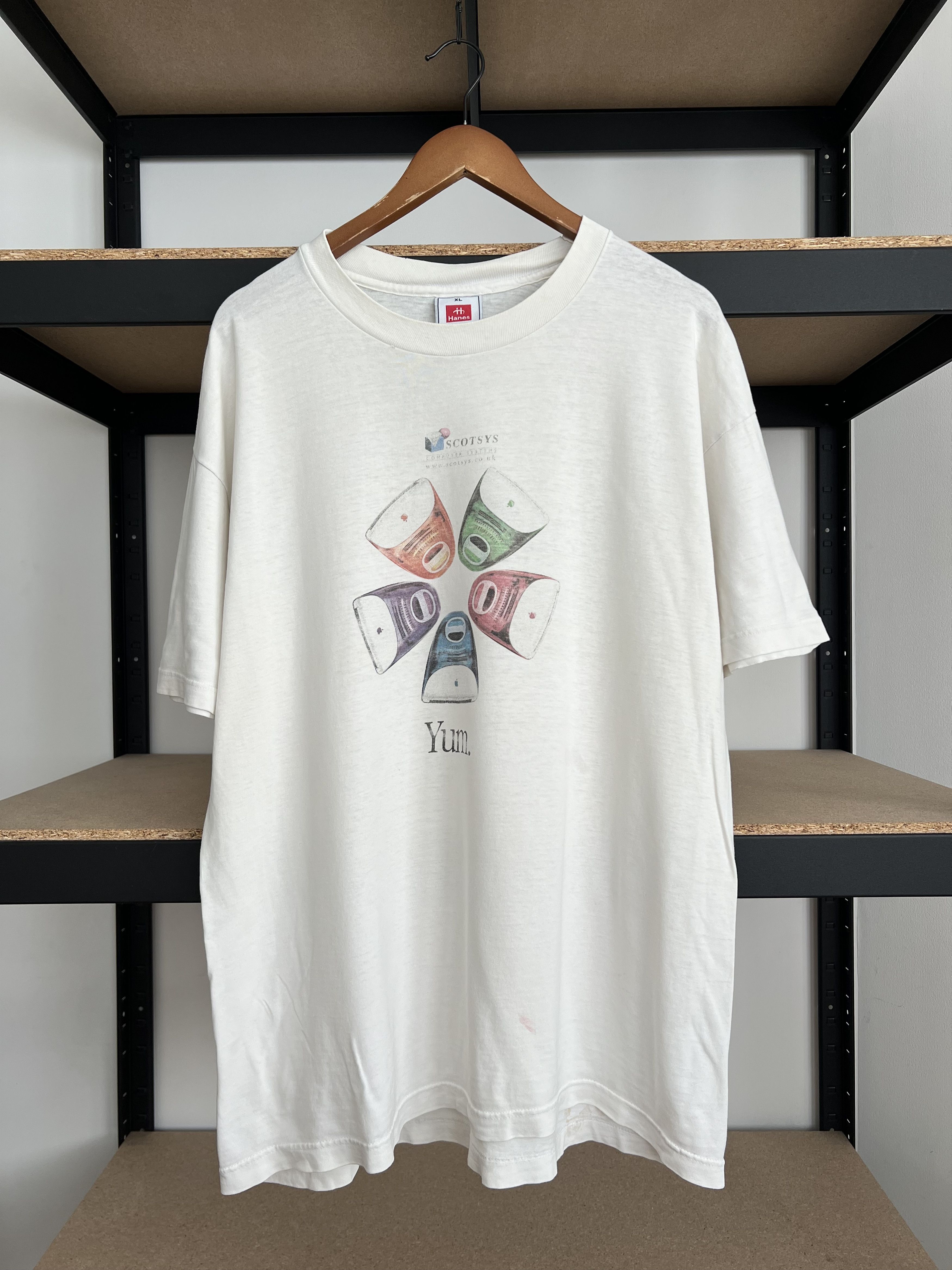 Apple Vintage 90s Apple Yum iMac Macintosh Promo White T-shirt 