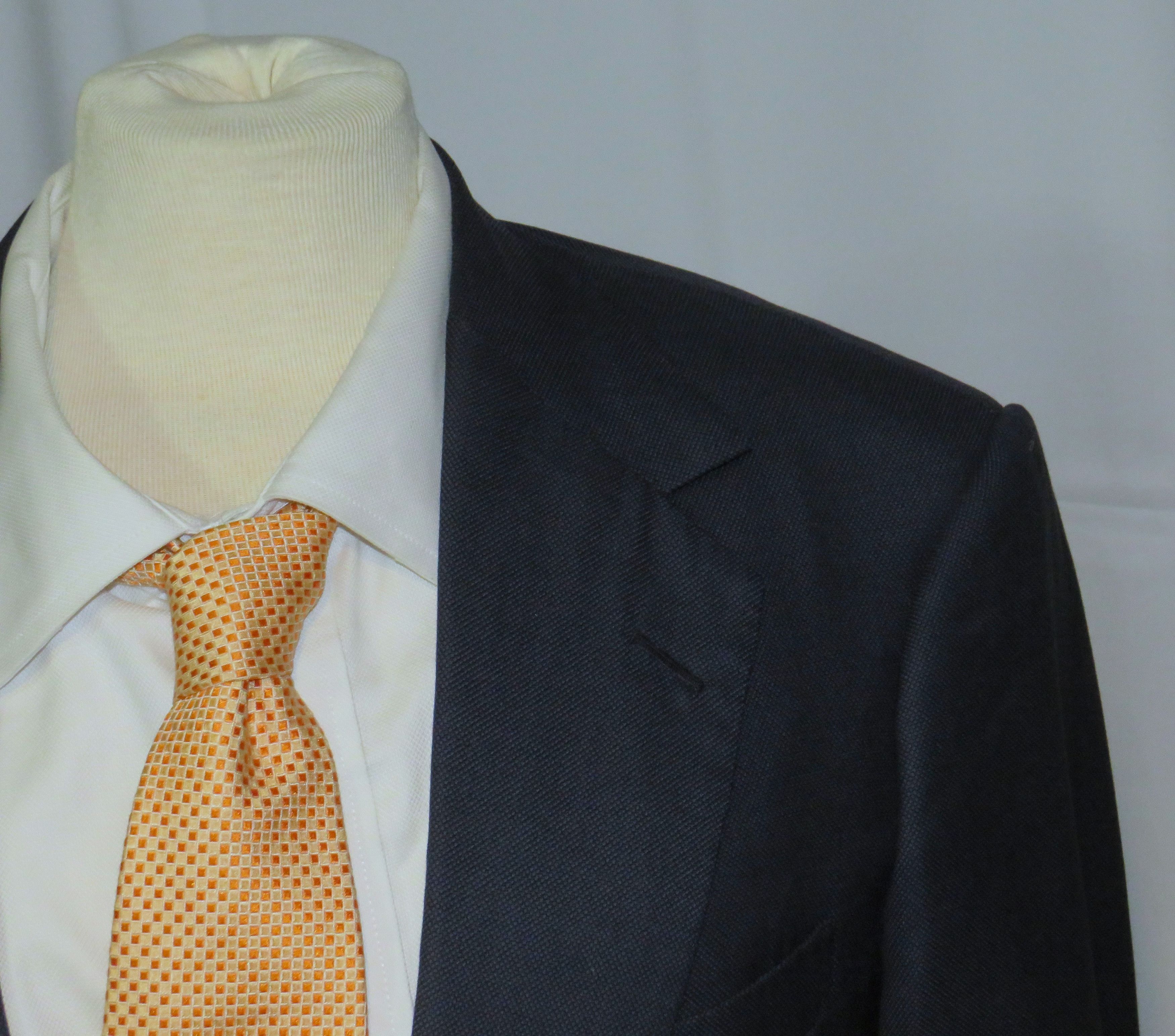 Huntsman × Savile Row Bespoke 2022 Navy Blue Birdseye One Button Suit 34S Size 34S - 7 Thumbnail